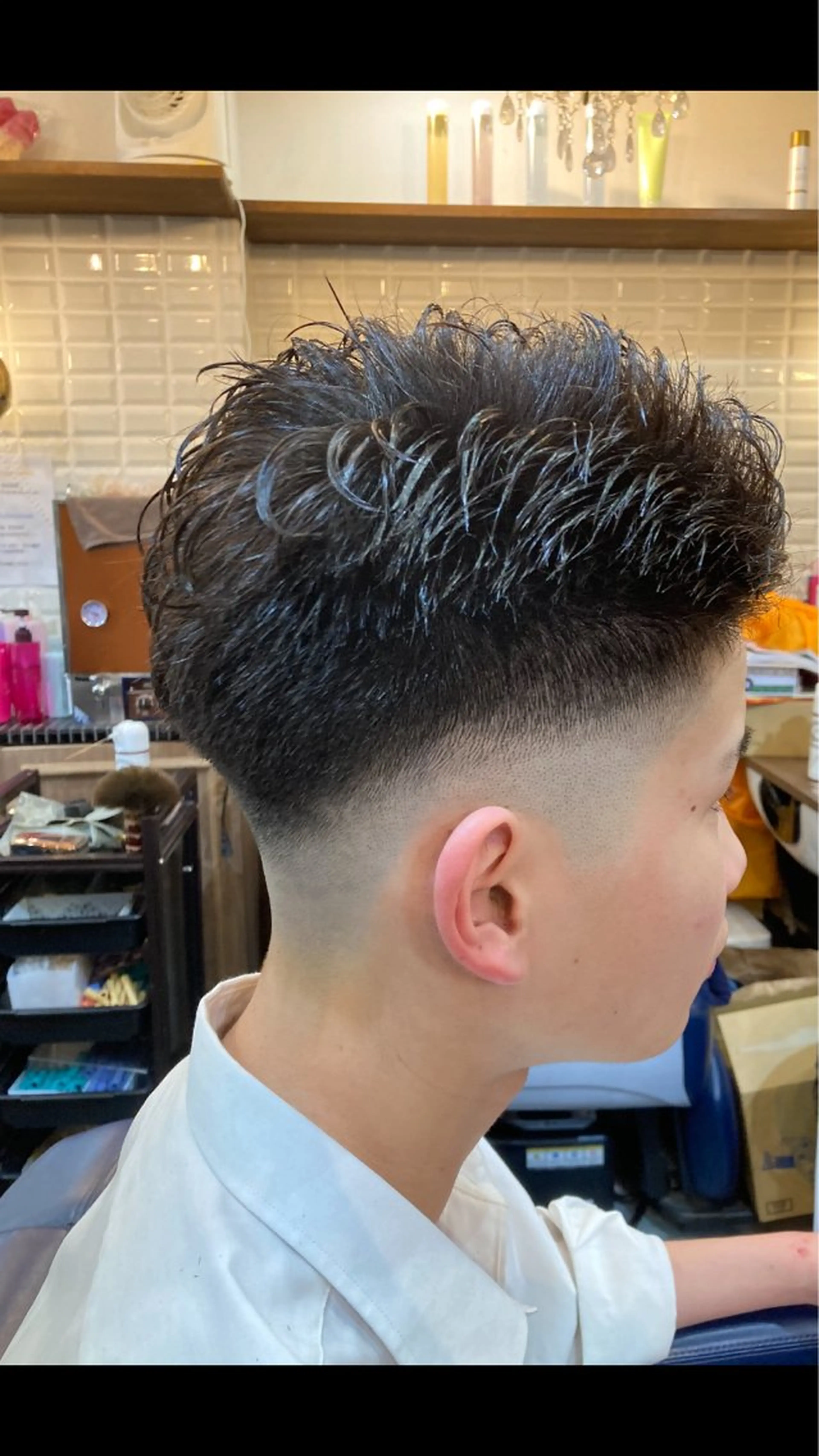 ショート メンズ フェードカット スキンフェード ルピナス中田店長 山口大地のヘアスタイル
