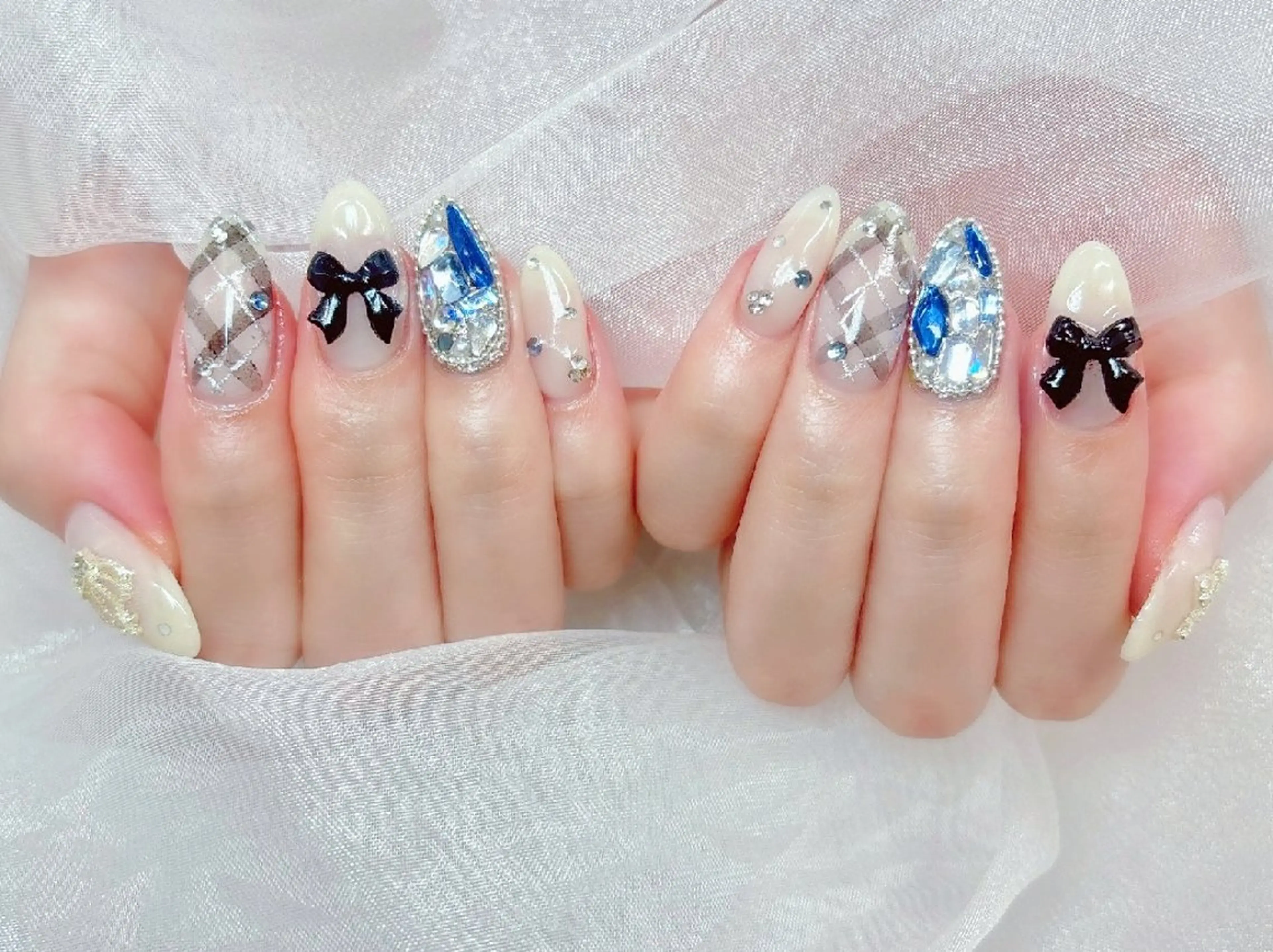 ネイル チークネイル 長さ出し フラッシュネイル フレンチネイル ジェルネイル Chouette Nailのネイルデザイン