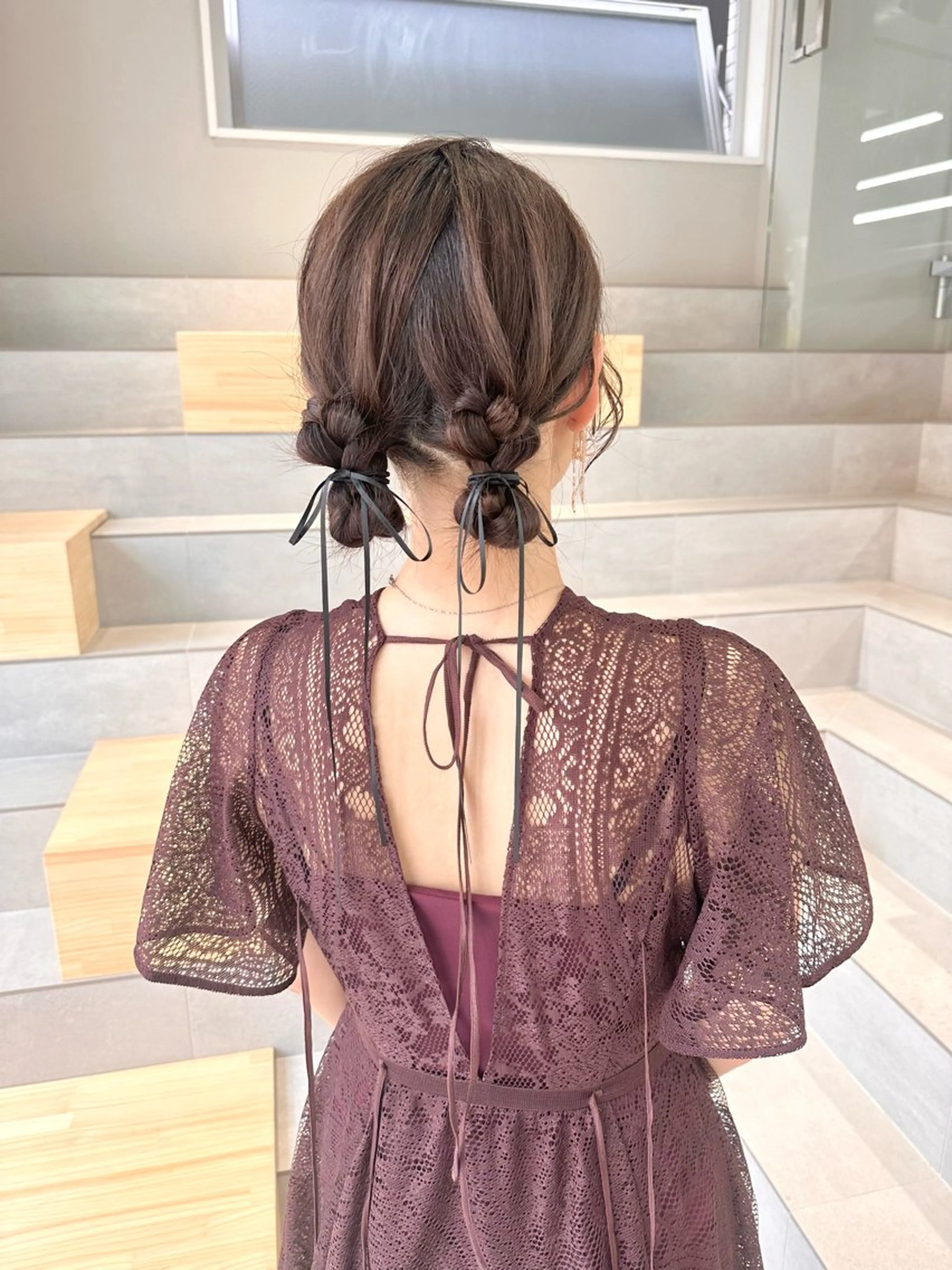 セミロング ヘアアレンジ ヘアセット 染谷 遥花のヘアスタイル