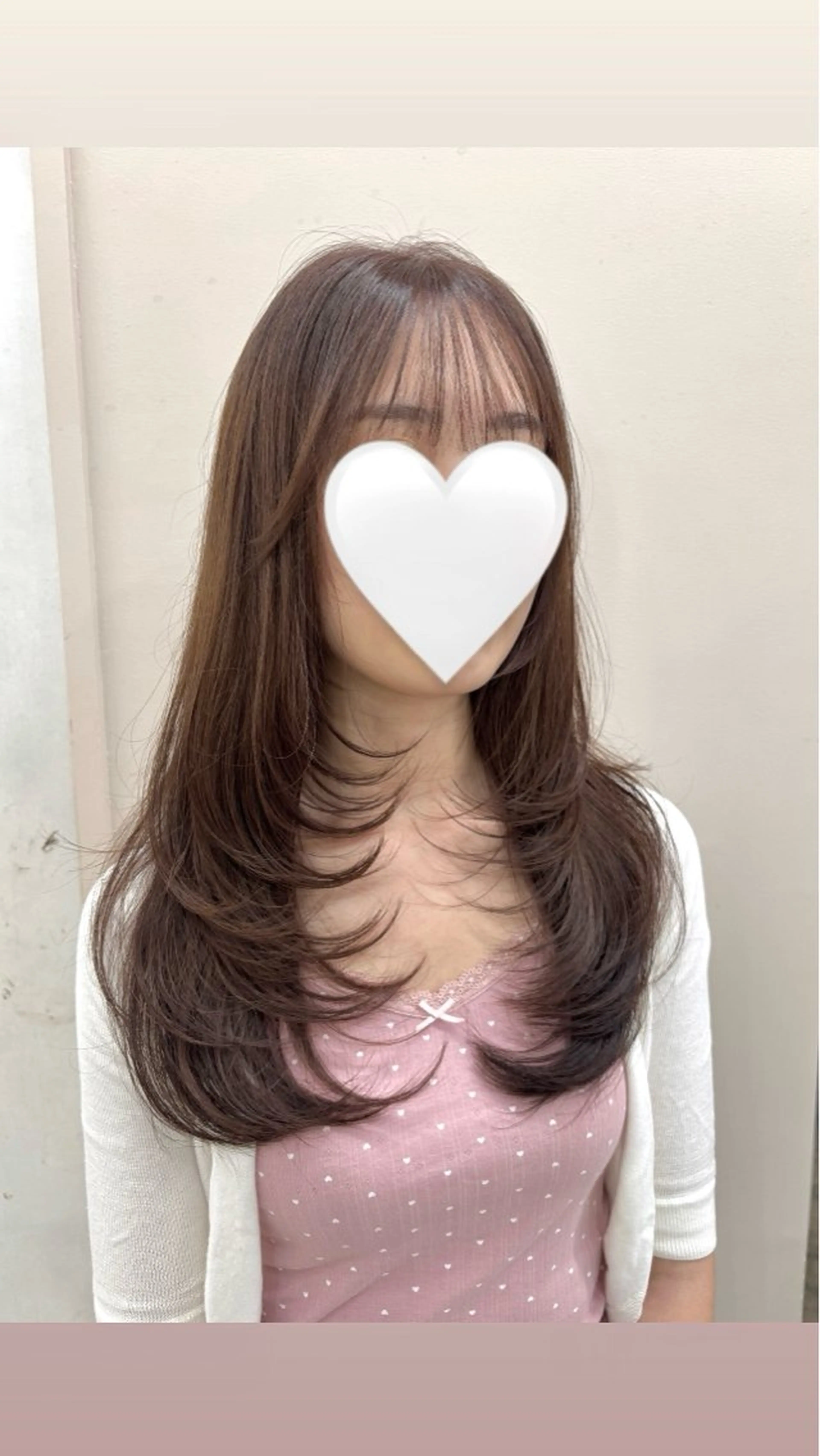 ロング レイヤーカット カット ヘアカラー コトネ🫧 韓国風レイヤーカットのヘアスタイル