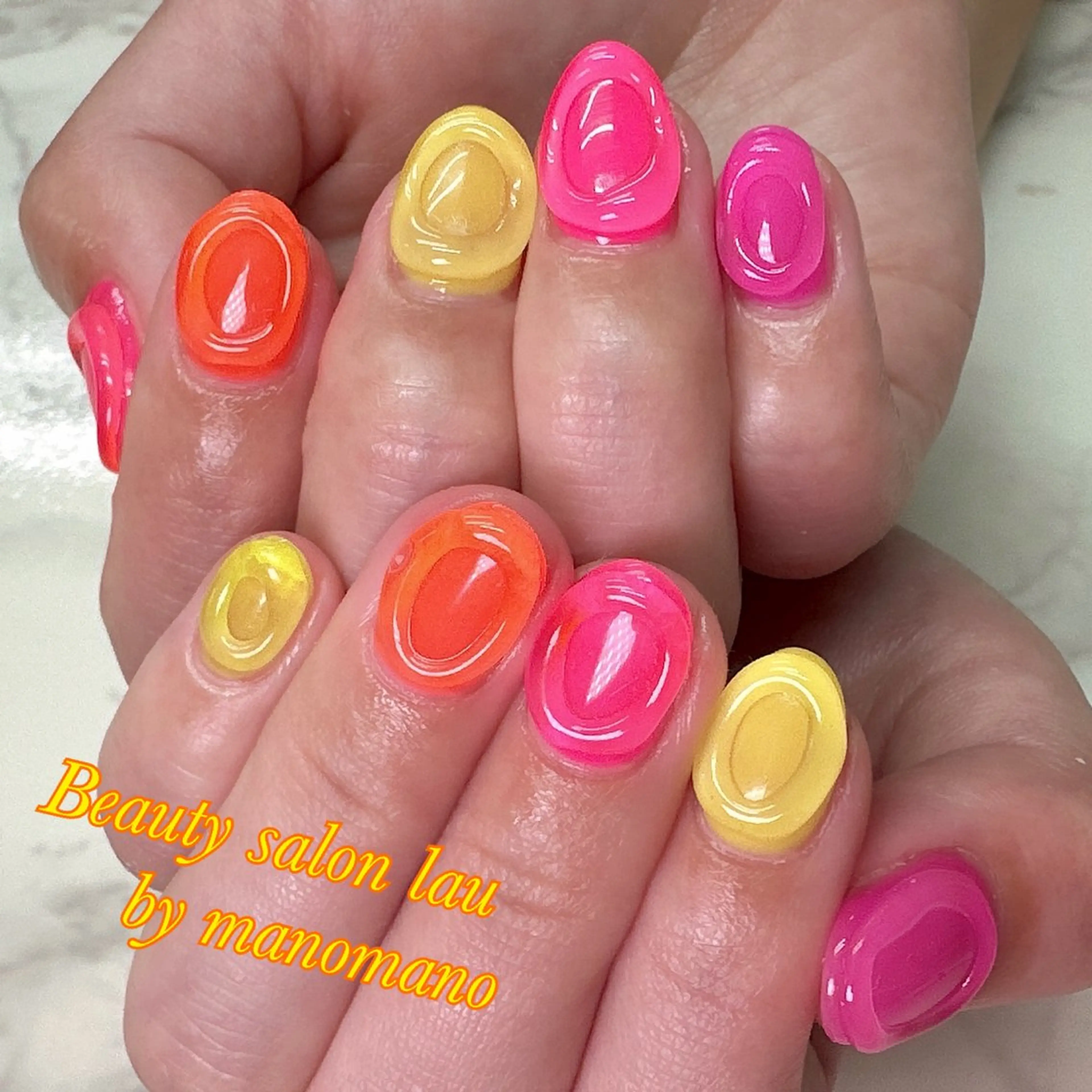 ネイル アートネイル クリアネイル ぷっくりネイル ハンドネイル ラウバイマノマノ なかざとのネイルデザイン