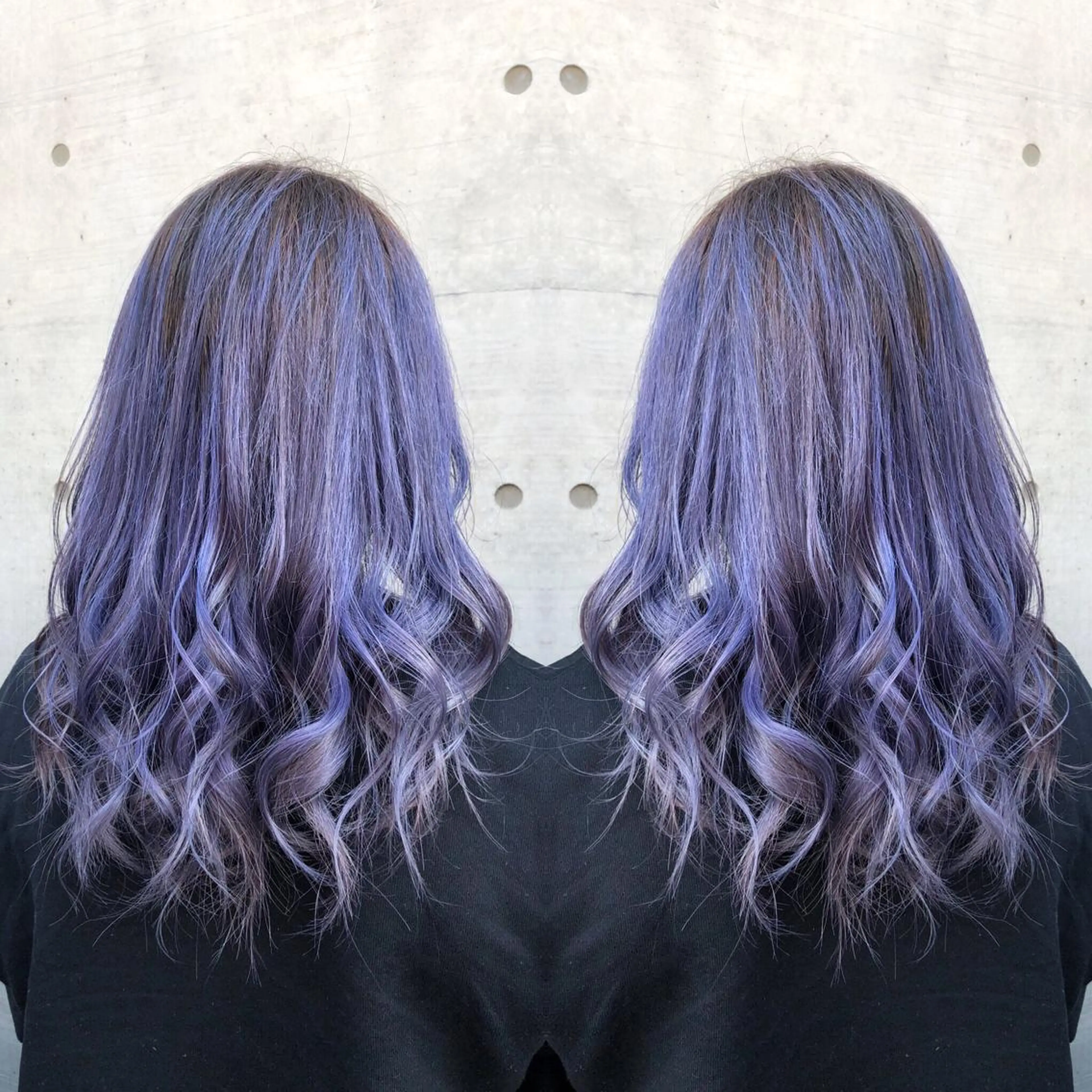 セミロング カラー パーマ ヘアアレンジ ブリーチ パープルカラー ALLY（アリー）所属・ミニモお気に入り数 No.1宍戸雄弥のヘアスタイル