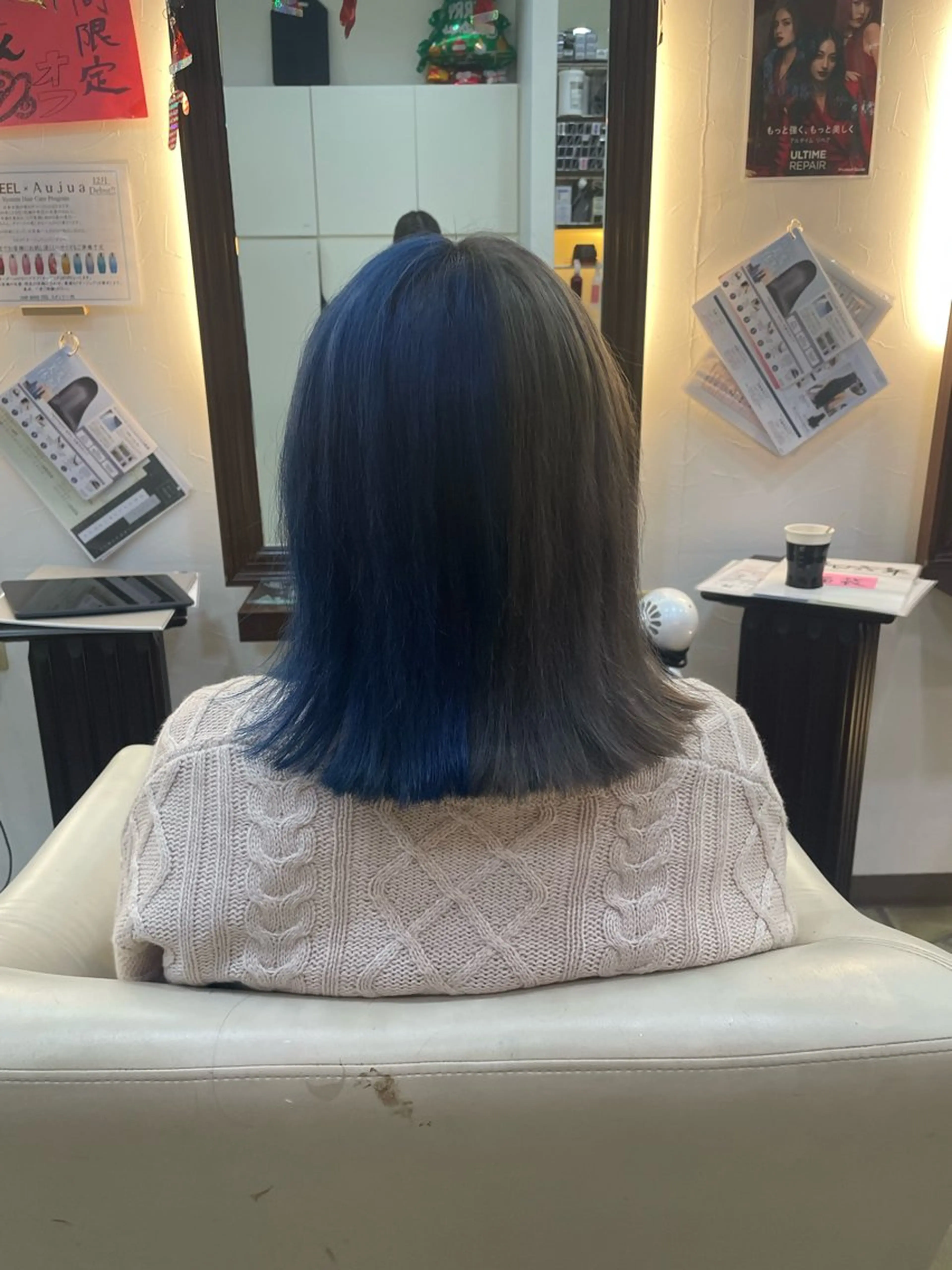 ミディアム ツートーンカラー ヘアカラー タツミ マコトのヘアスタイル