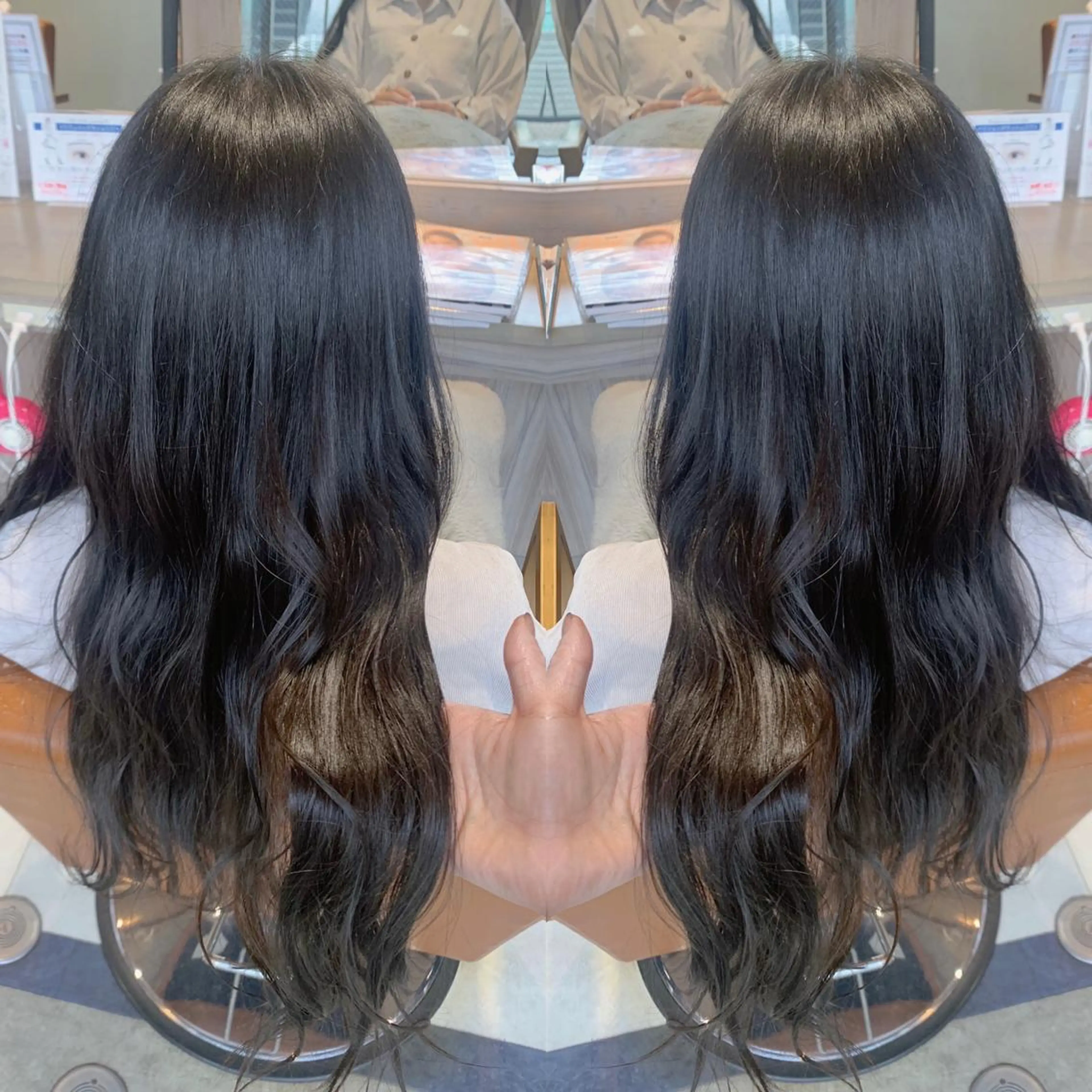 ロング カラー ブリーチ ブリーチなしカラー オリーブグレー 韓国🇰🇷 ✂︎hair 内田愛のヘアスタイル