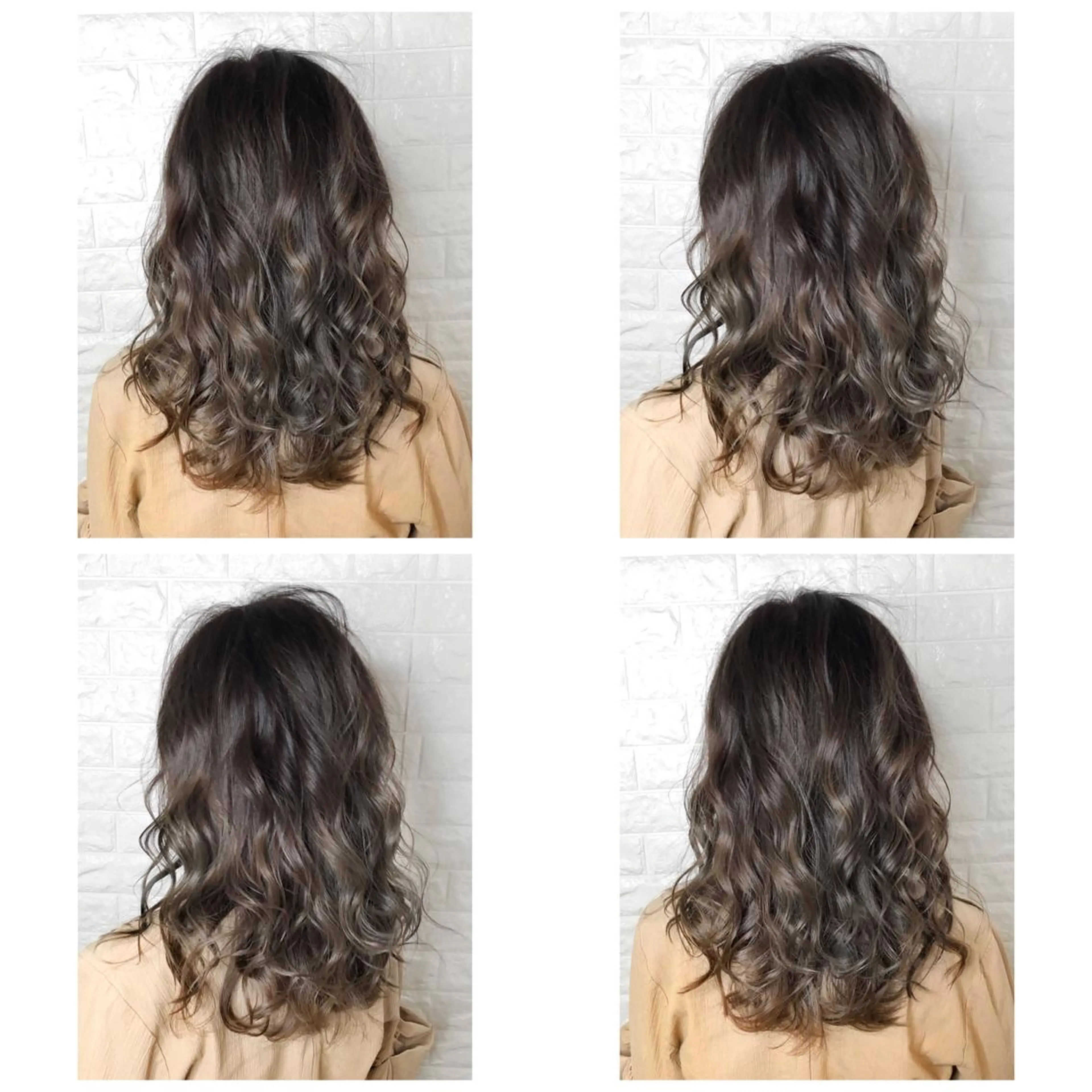 ミディアム カラー バレイヤージュ グラデーションカラー グレージュ 外国人風カラー レイヤーカット KIZU 髪質改善 オカルト怪談のヘアスタイル