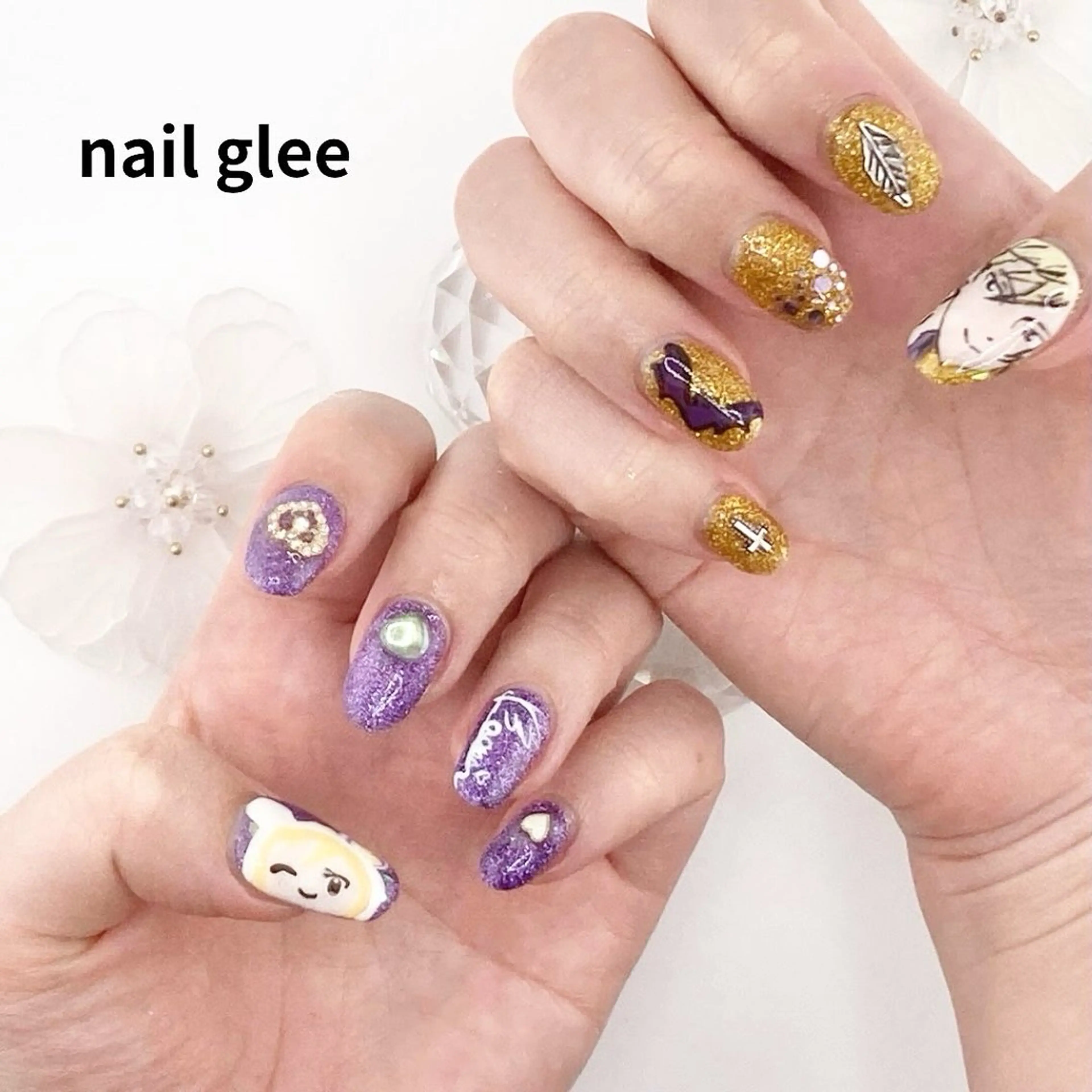 ロング ハンドネイル RISA nail gleeのネイルデザイン