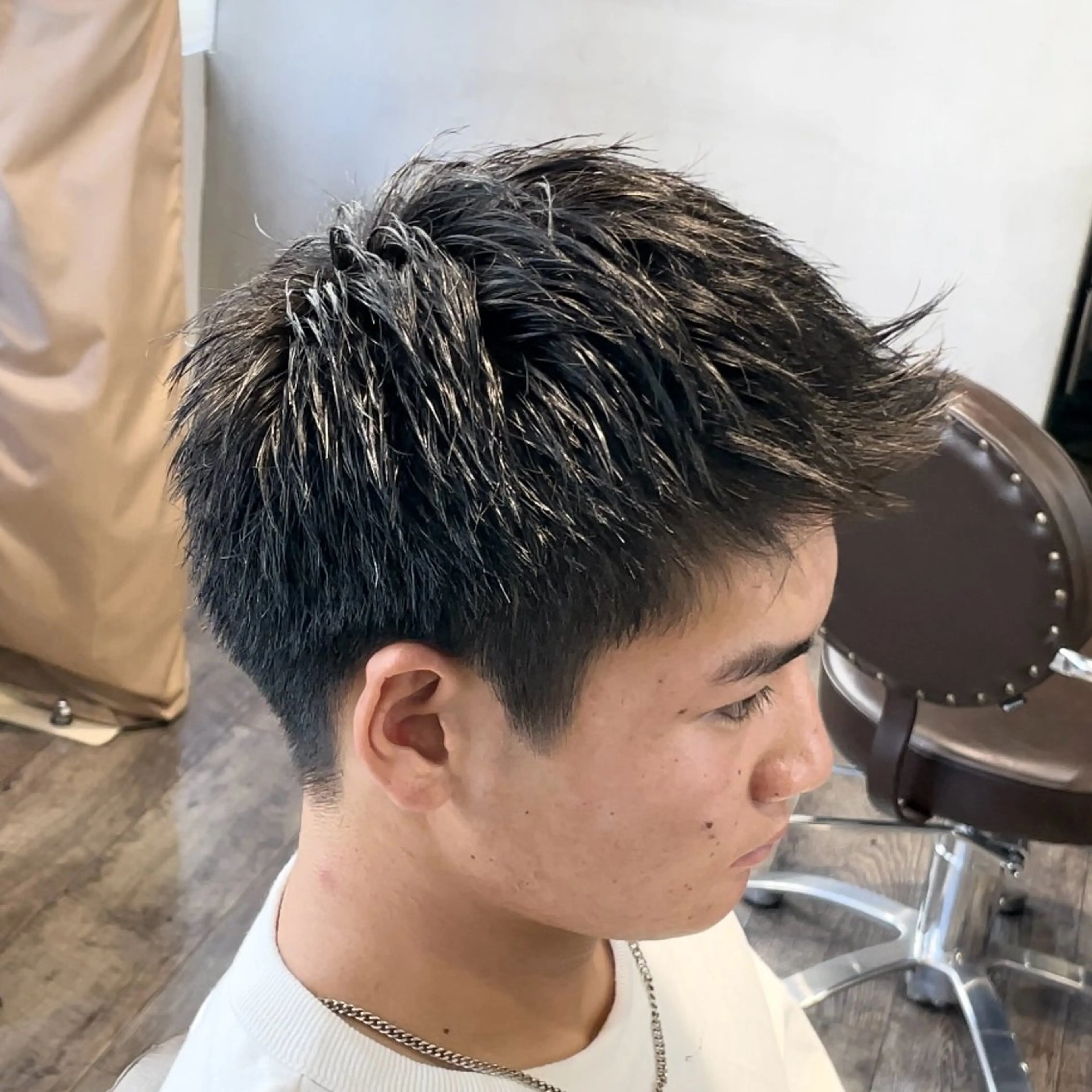 ショート メンズ スパイキーショート ショートヘア カット ヘアセット メンズ/メンズパーマ /心斎橋/新地政紀のヘアスタイル