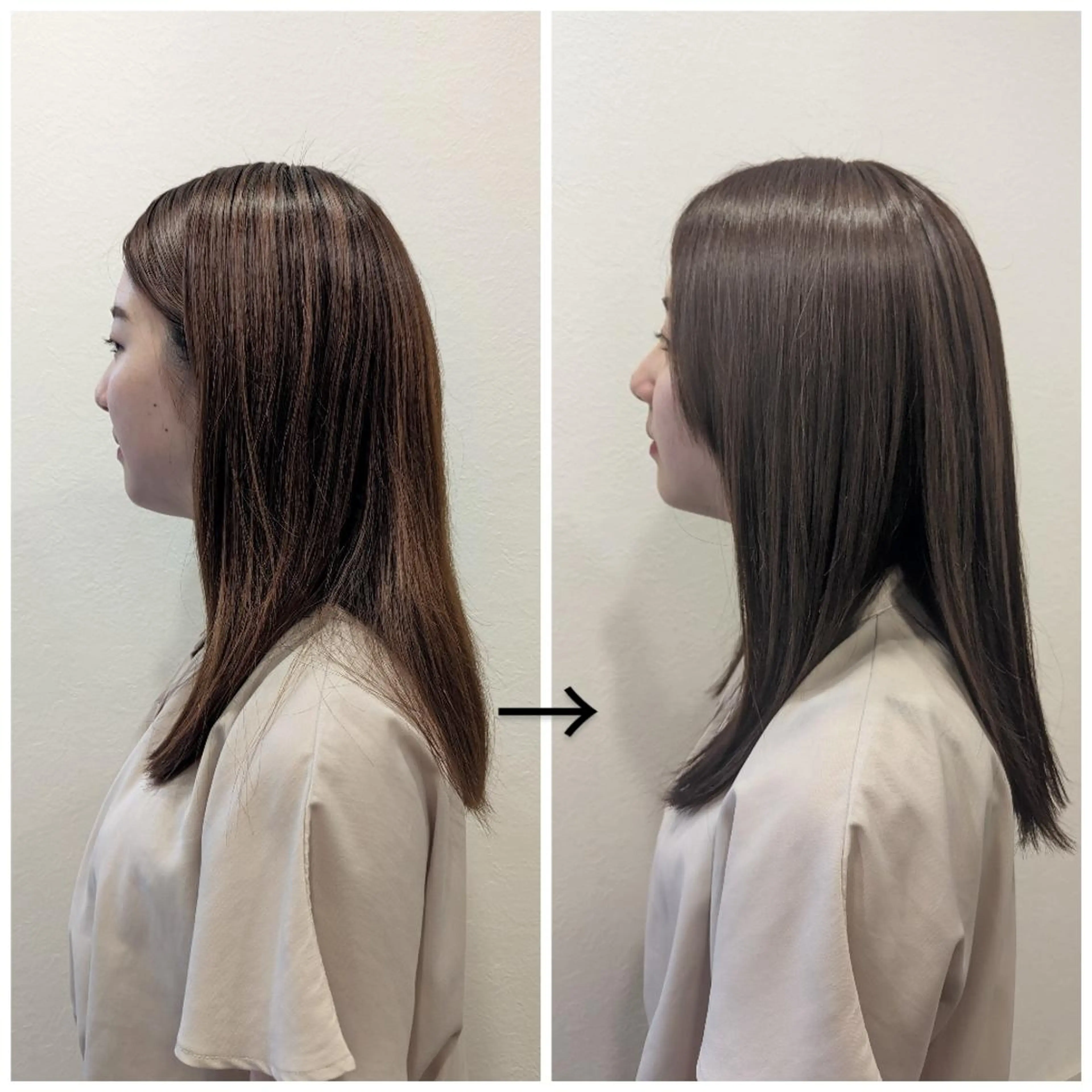 ミディアム カラー アッシュ アッシュグレー ブリーチ ブリーチなしカラー オーガニックカラー カット R hair🧡 伊藤美和🤎のヘアスタイル