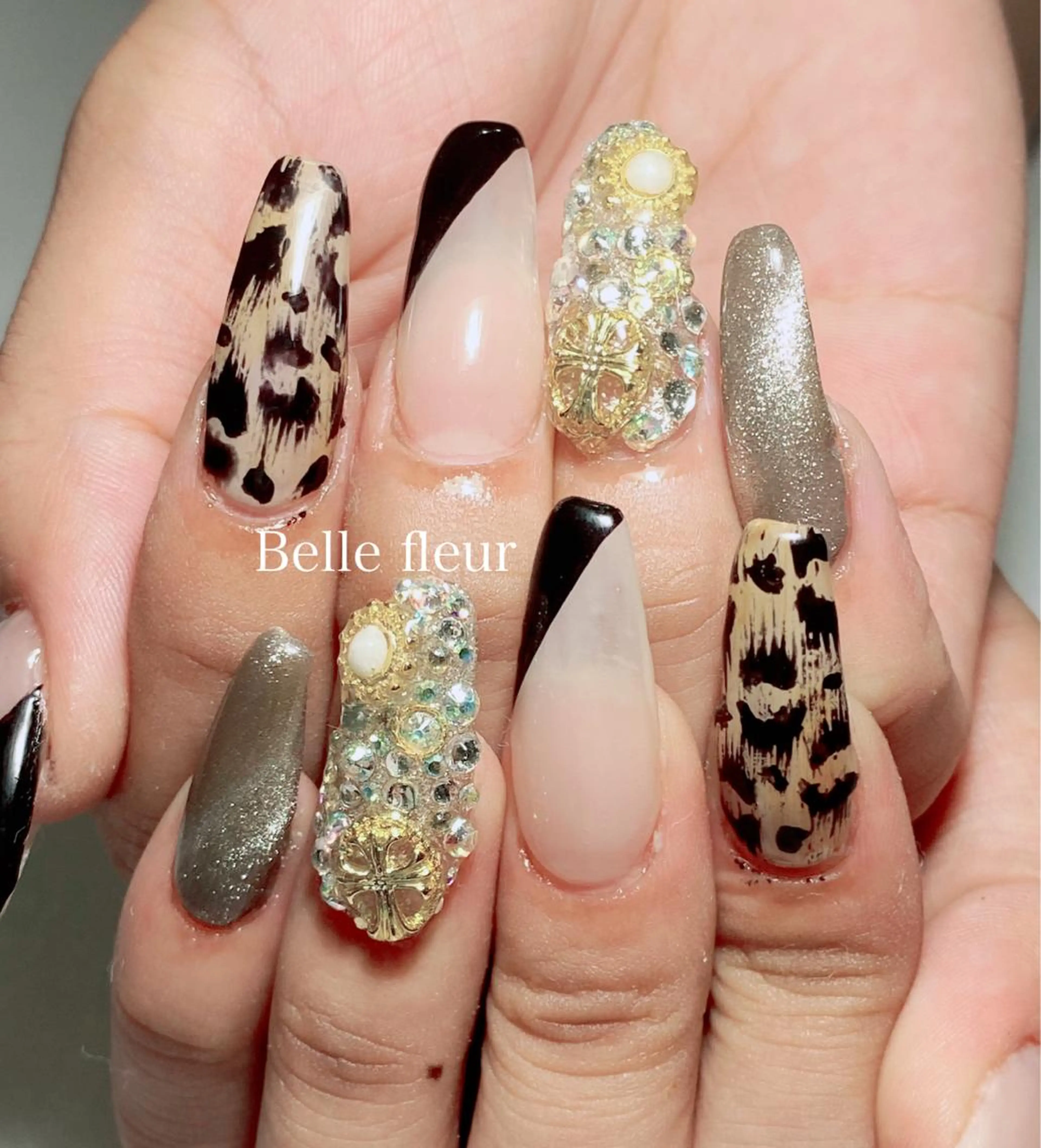 ロング ネイル Belle fleurのネイルデザイン