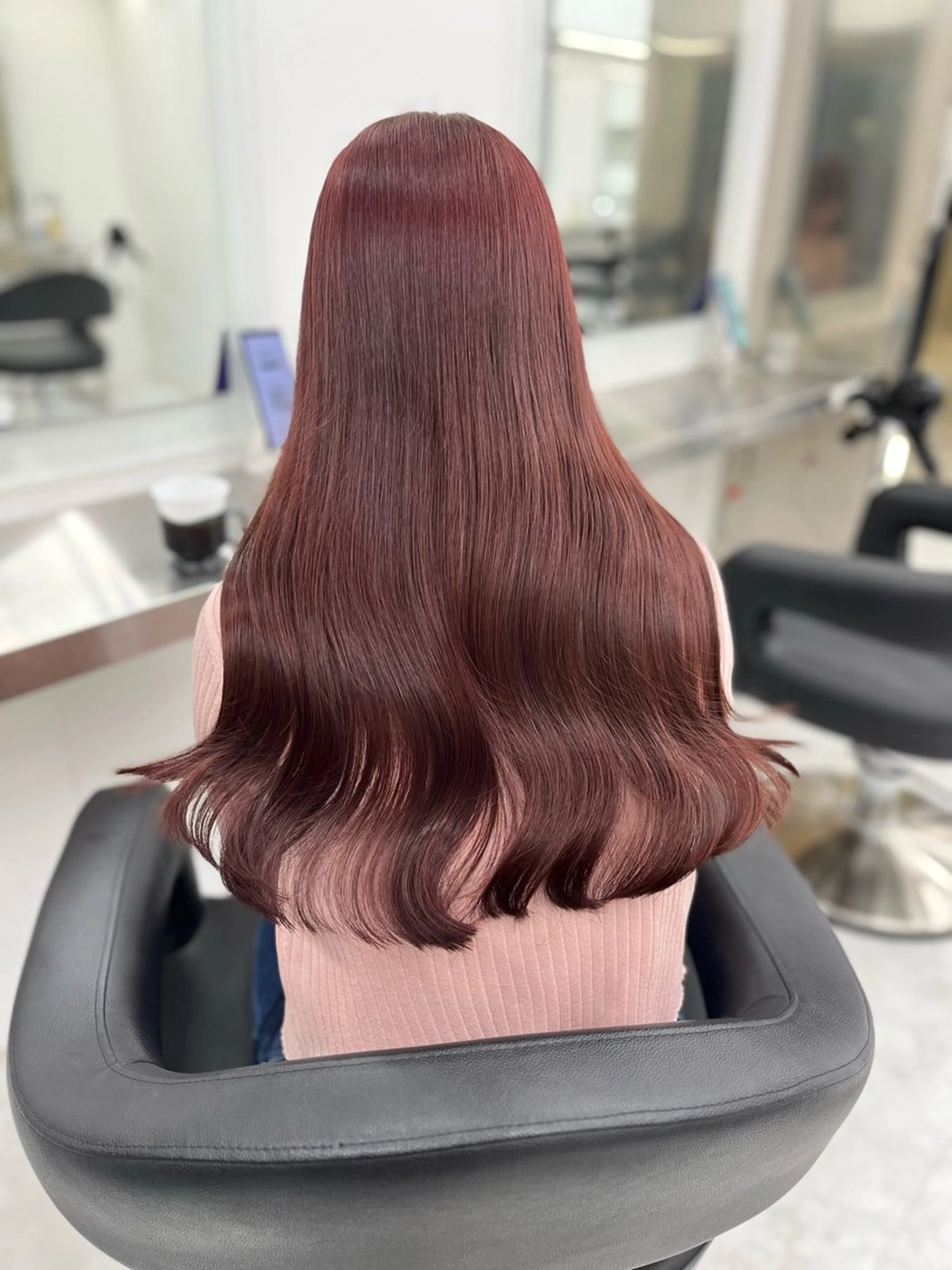 ロング カット ヘアカラー トリートメント ヘッドスパ 💗韓国暖色ヘア NO.1💗🪽のヘアスタイル