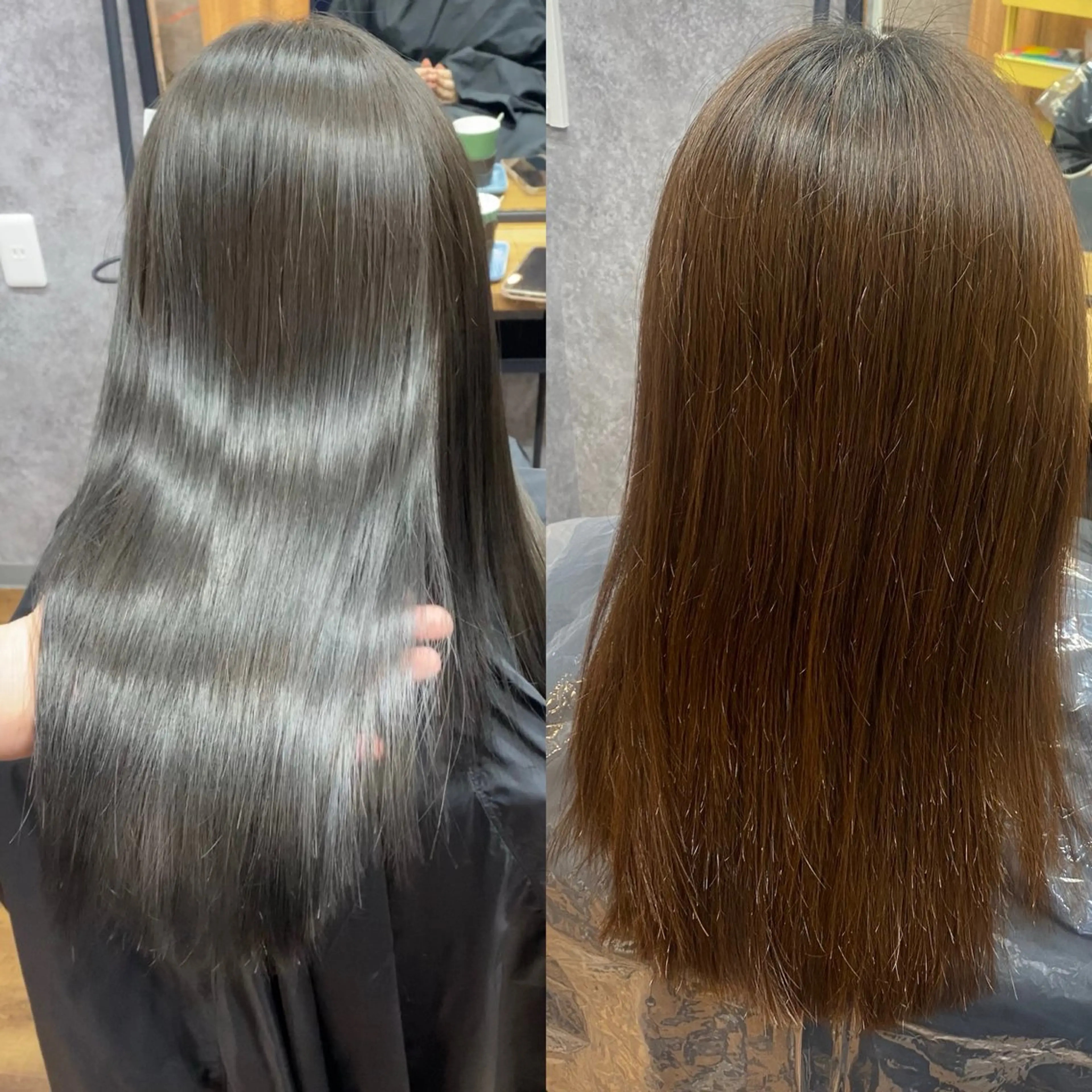 セミロング カラー グレージュ 髪質改善 cocoa船橋所属・船橋レイヤーカット 川緑　一吹のヘアスタイル