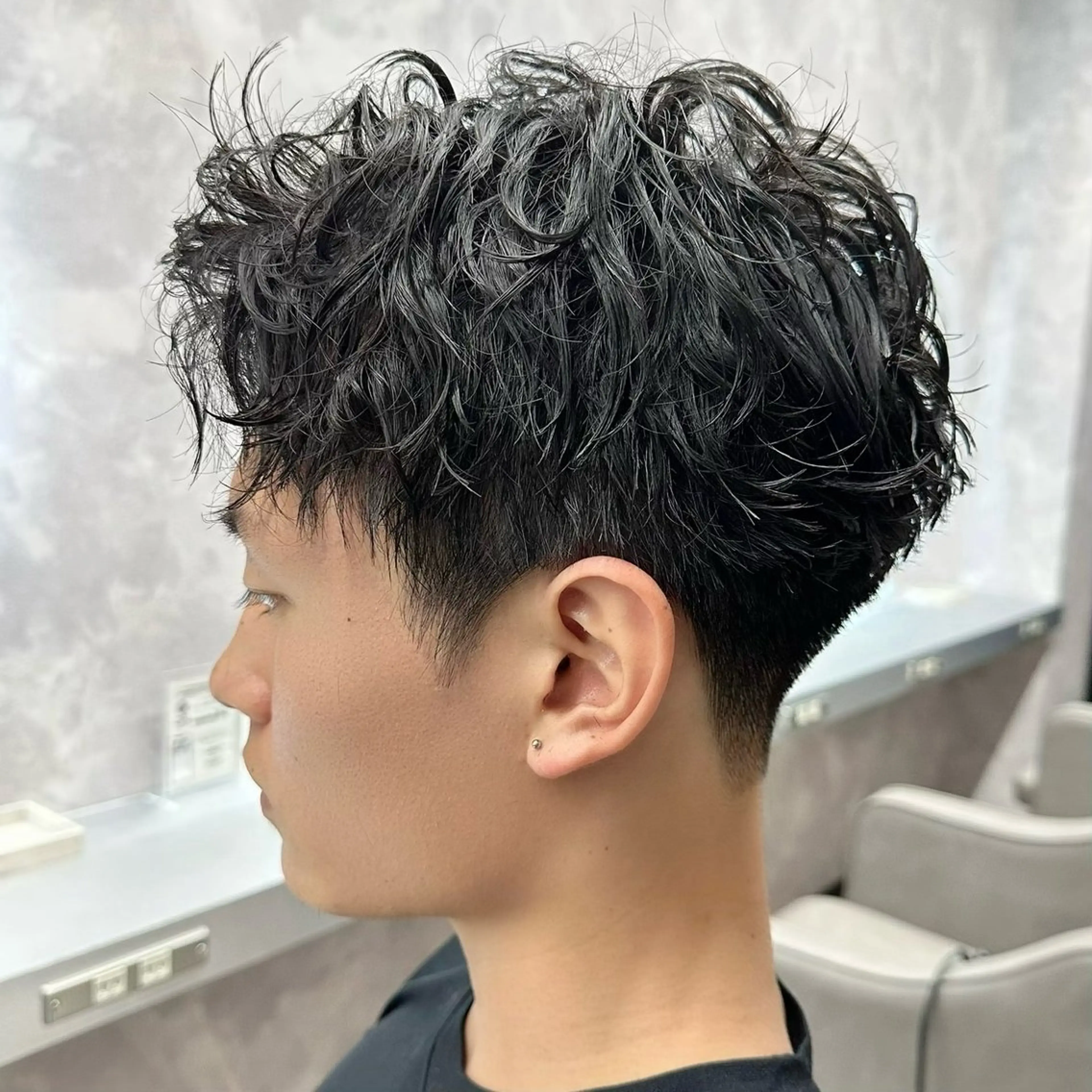 パーマ メンズ カット パーマ メンズパーマ🔵 ハイトーン✨原田慎也のヘアスタイル