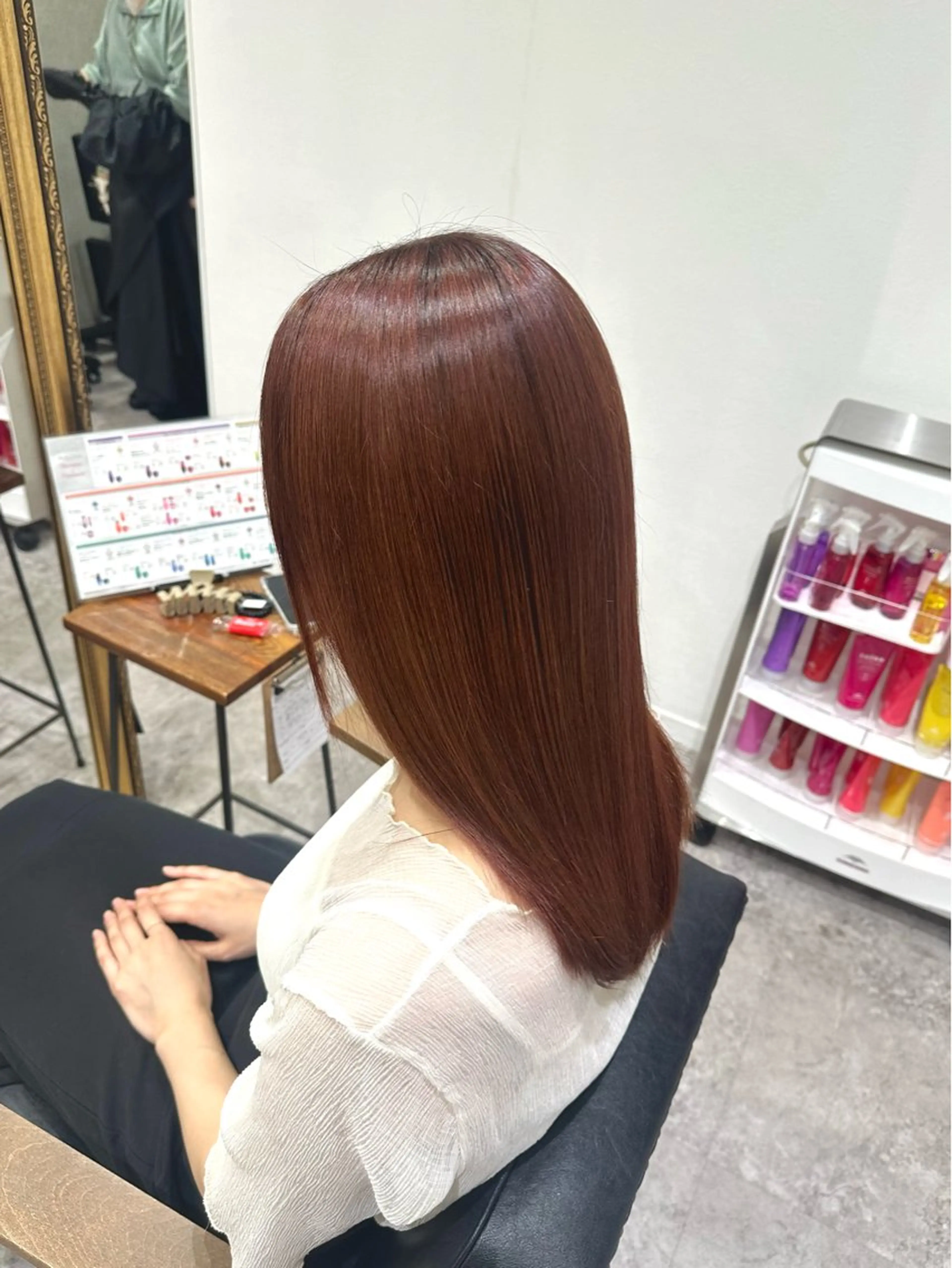 ミディアム カラー ブラウンカラー ナチュラルブラウン 🍑ブリーチなし ダブルカラーuRiのヘアスタイル