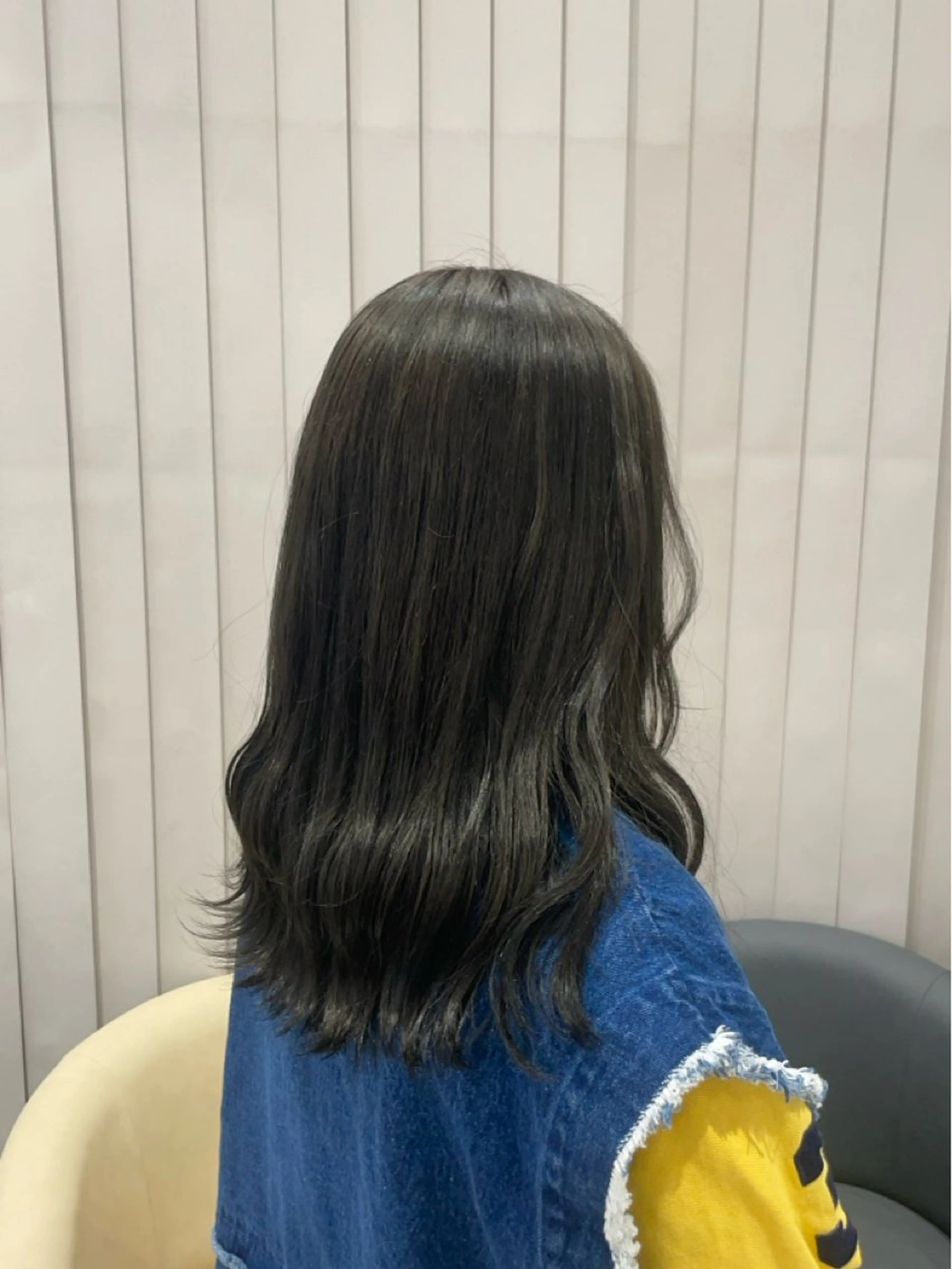 セミロング カラー グレージュ オリーブグレージュ オリーブグレー ヘアカラー クロスパーマ/うる艶 カラー/Kurumiのヘアスタイル