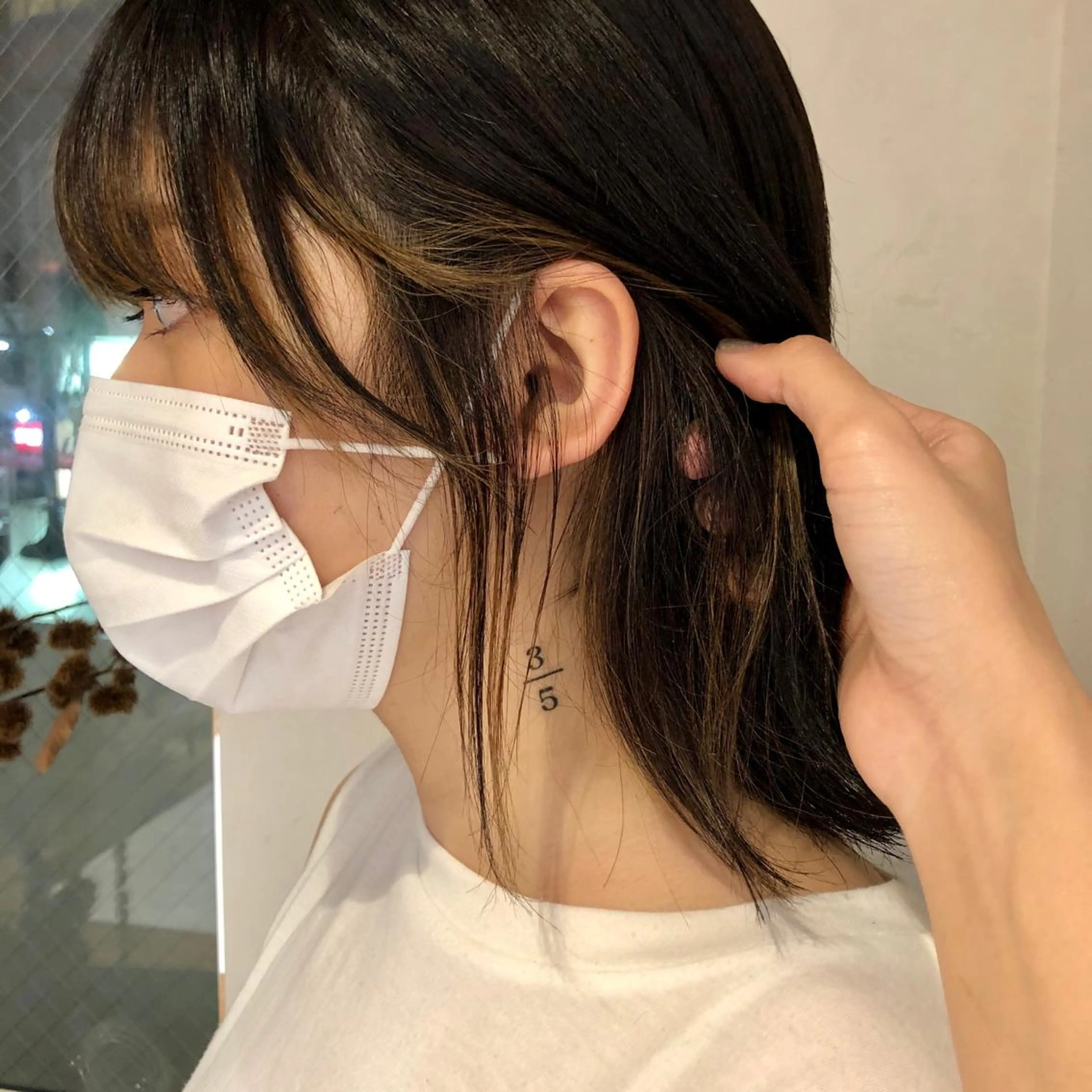 ミディアム カラー ミストバング  フェイスフレーミング インナーカラー 顔周りカット bococa りんのヘアスタイル