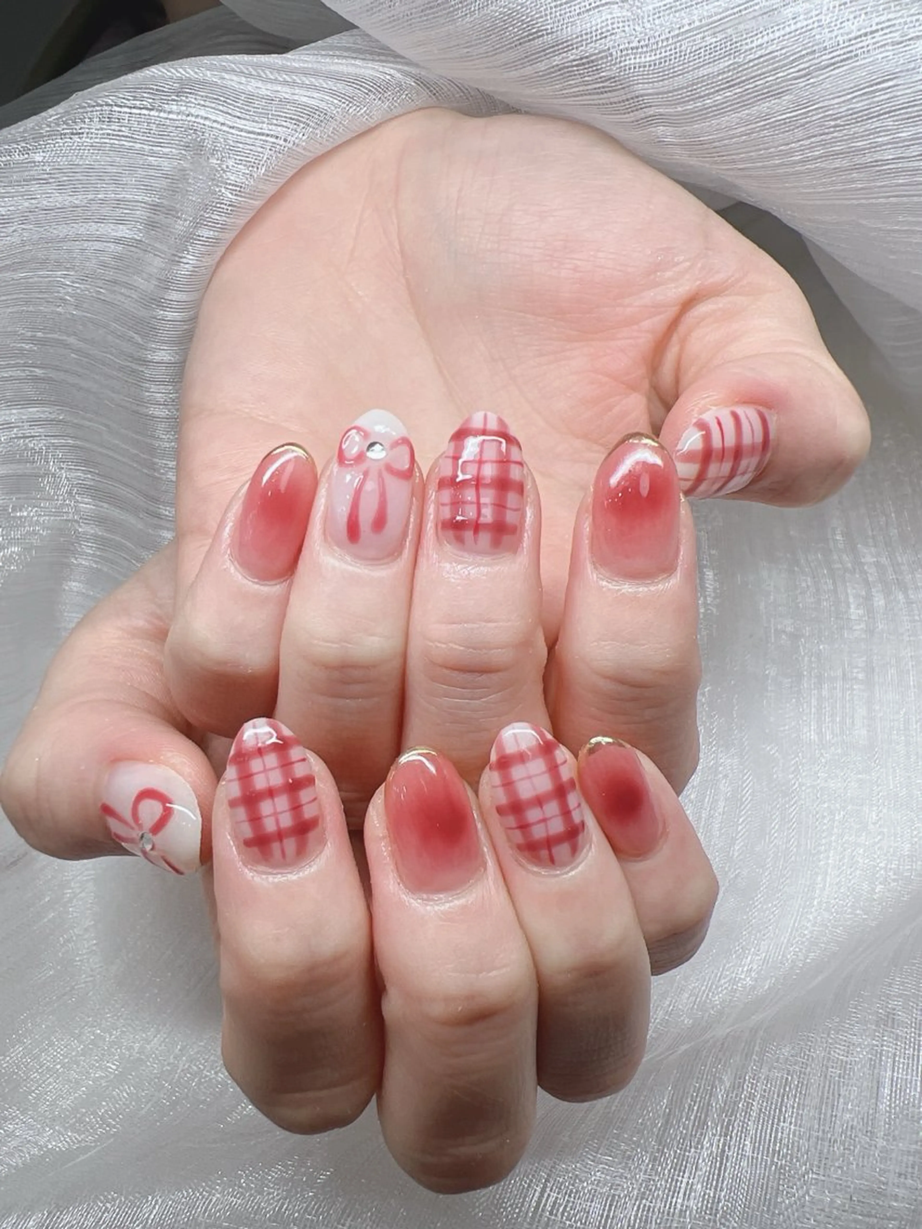 ネイル 長さ出し グラデーション キラキラネイル マグネットネイル ニュアンスネイル Lee Nails チップ長さだし専門店のネイルデザイン