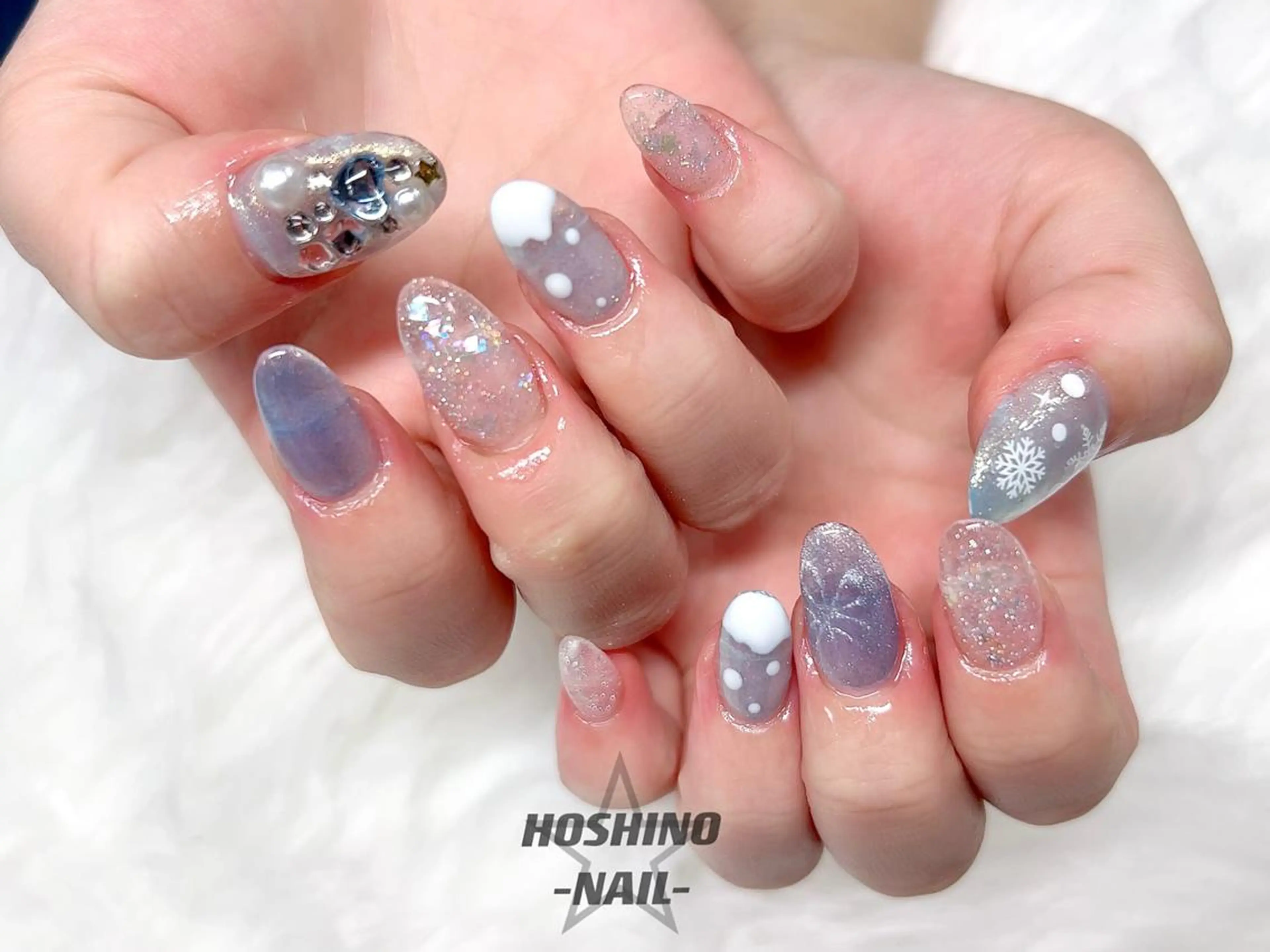 ネイル 冬ネイル クリスマス ハンドネイル ★HOSHINO NAIL★のネイルデザイン