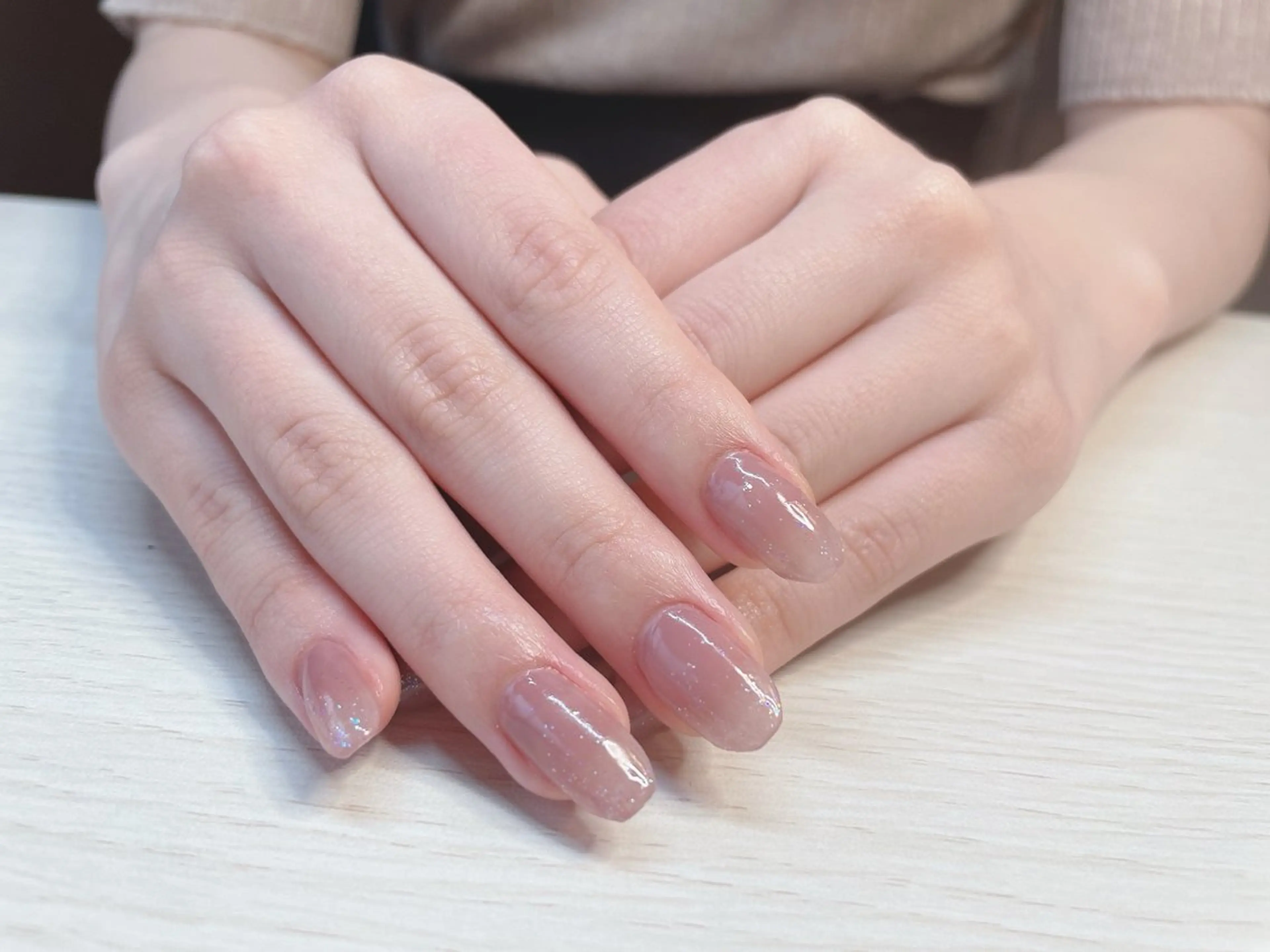 ネイル 長さ出し ジェルネイル ラメ(グリッター) オフィスネイル ワンカラーネイル Krea nail Satomi所属・Krea nail Satomiのネイルデザイン