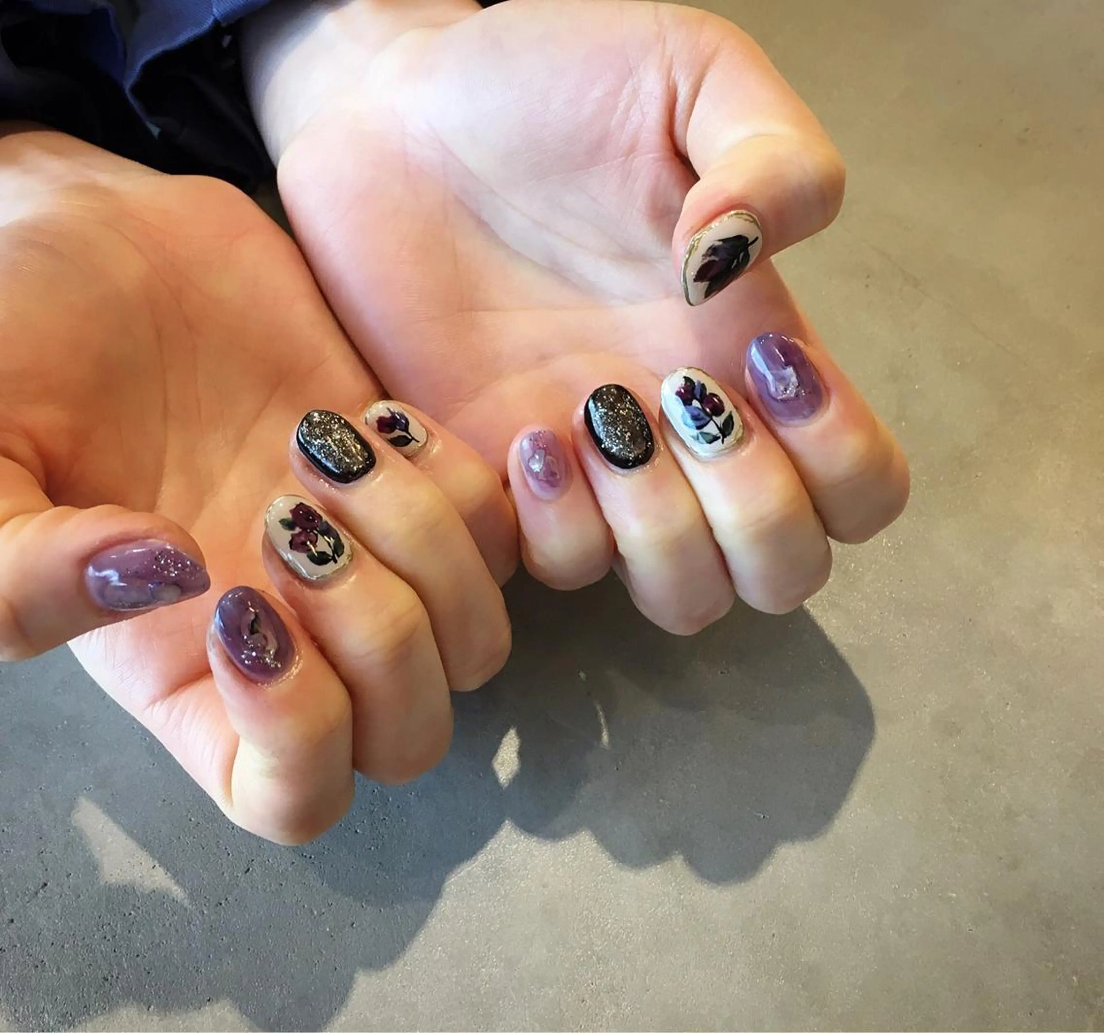 ネイル アートネイル 長さ出し ジェルネイル マットネイル ミラーネイル ハンドネイル nail salon Soeurのネイルデザイン