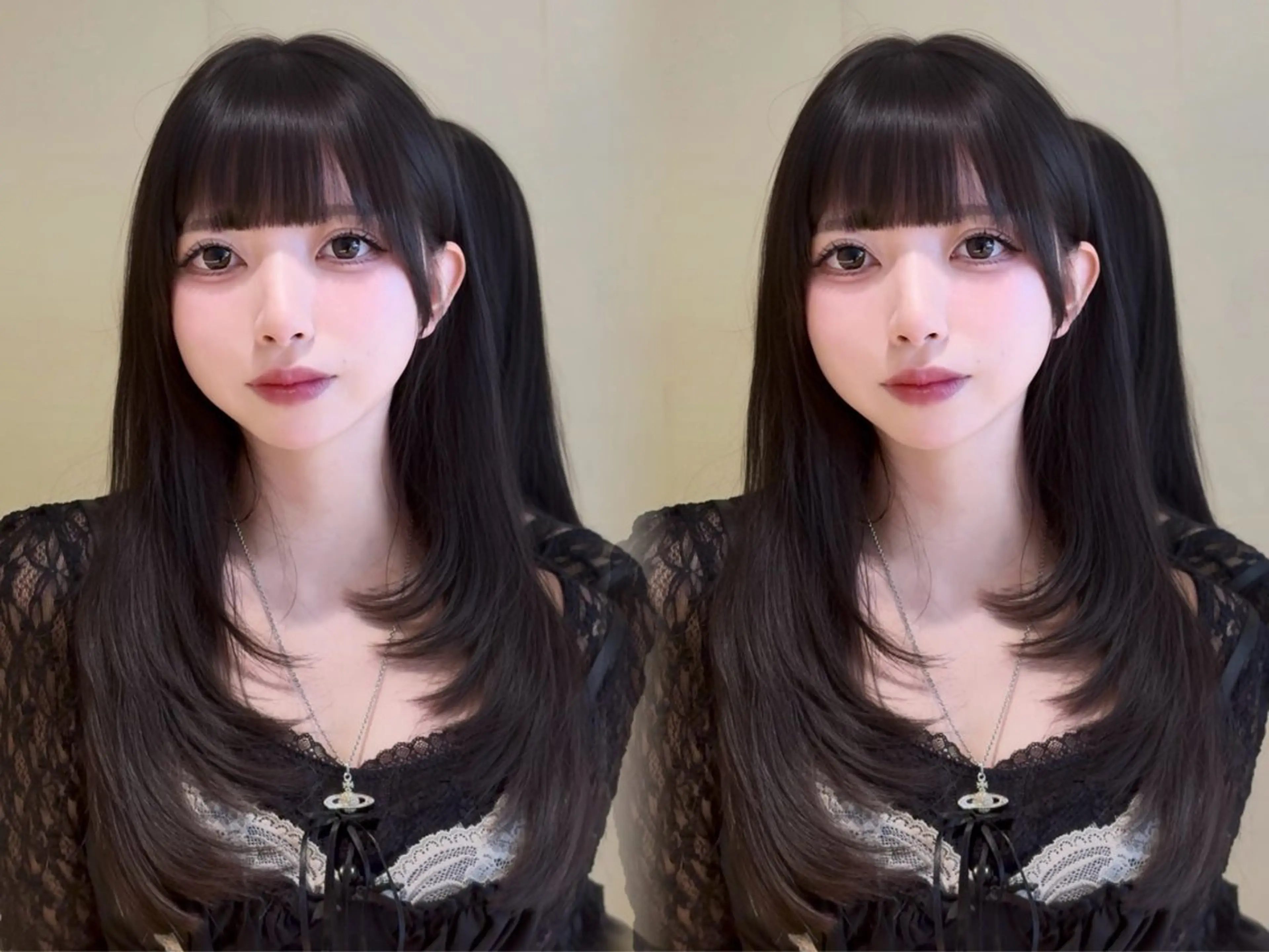 セミロング カット ヘアカラー トリートメント 韓国🇰🇷レイヤー 透明感/秀瑛🩶のヘアスタイル