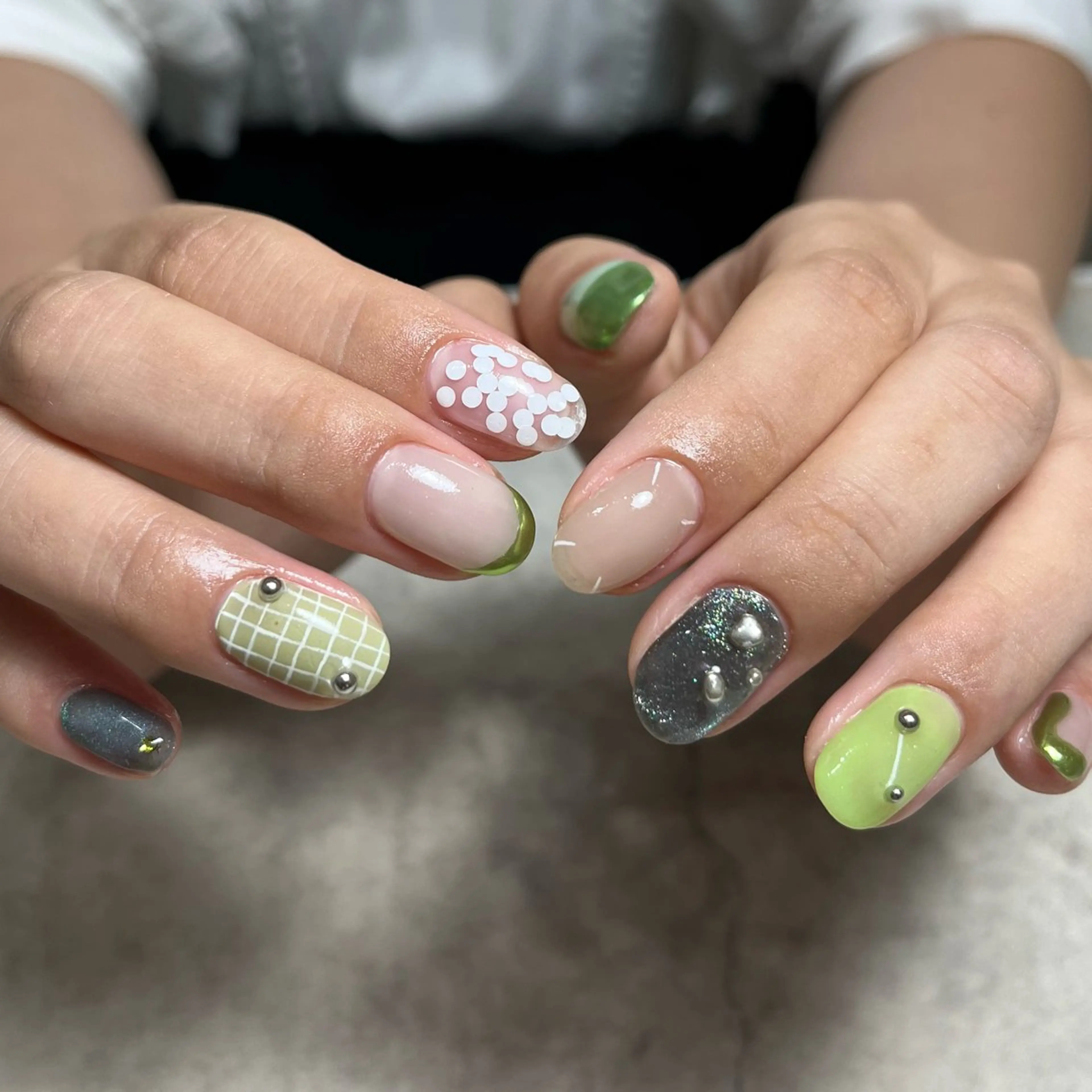 ネイル グリーン ハンドネイル nail salon O (en)所属・vegh. nail／阿波座のネイルデザイン