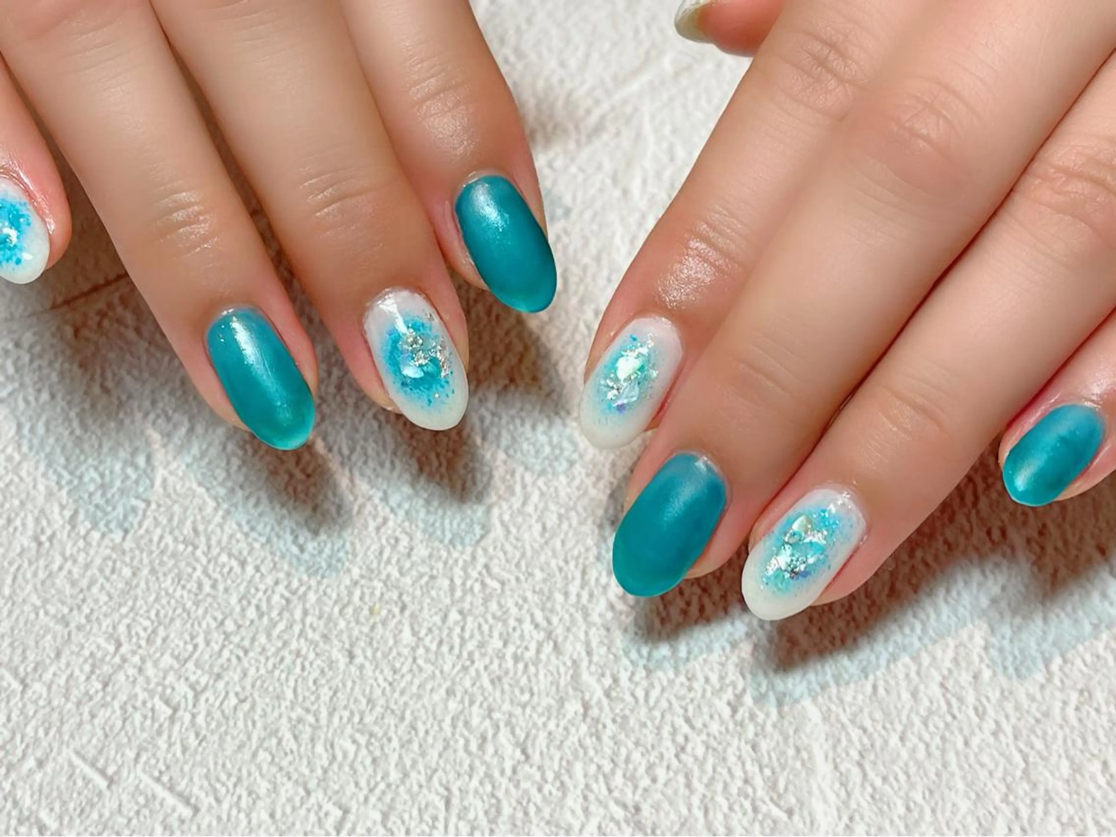ネイル 長さ出し フットネイル フレンチネイル グラデーション キラキラネイル ハンドネイル sincerely Nail&eyeのマツエク・マツパデザイン