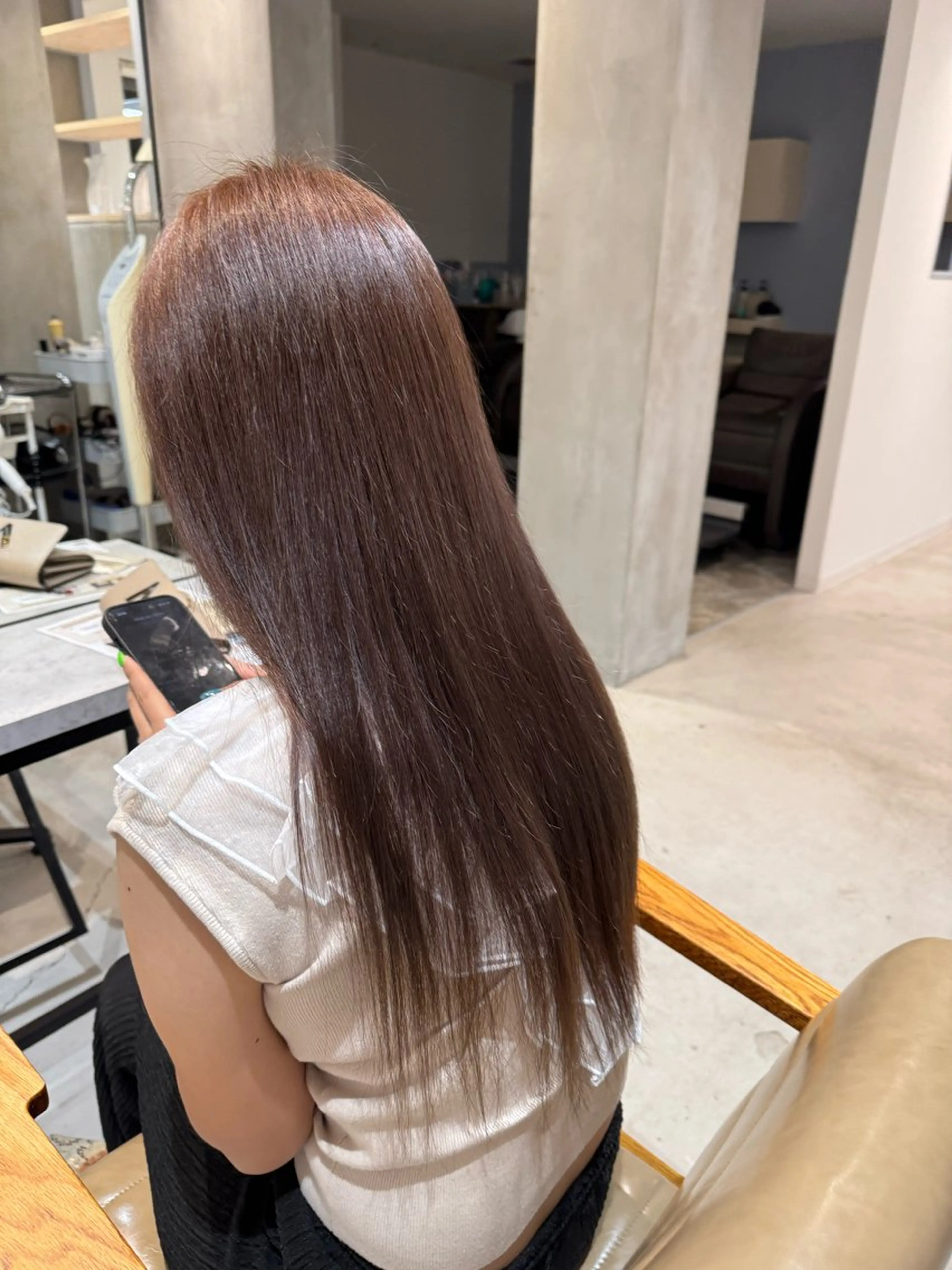 ロング カラー バレイヤージュ ベージュカラー ブリーチ ブロンド ケアブリーチ hono/ブリーチ /Lote.一宮のヘアスタイル