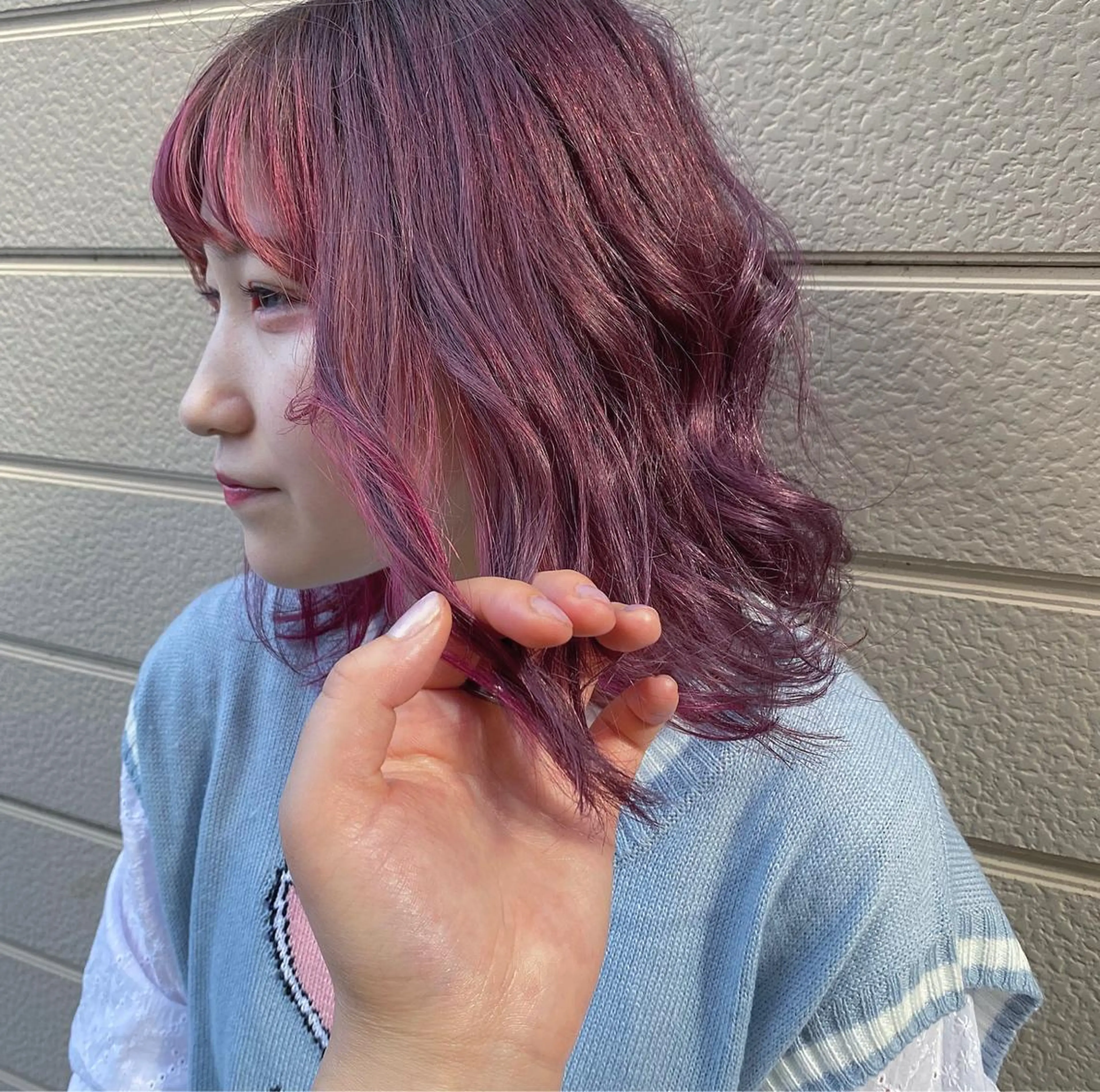 ミディアム パープルカラー 💖バレイヤージュ あいり💖のヘアスタイル