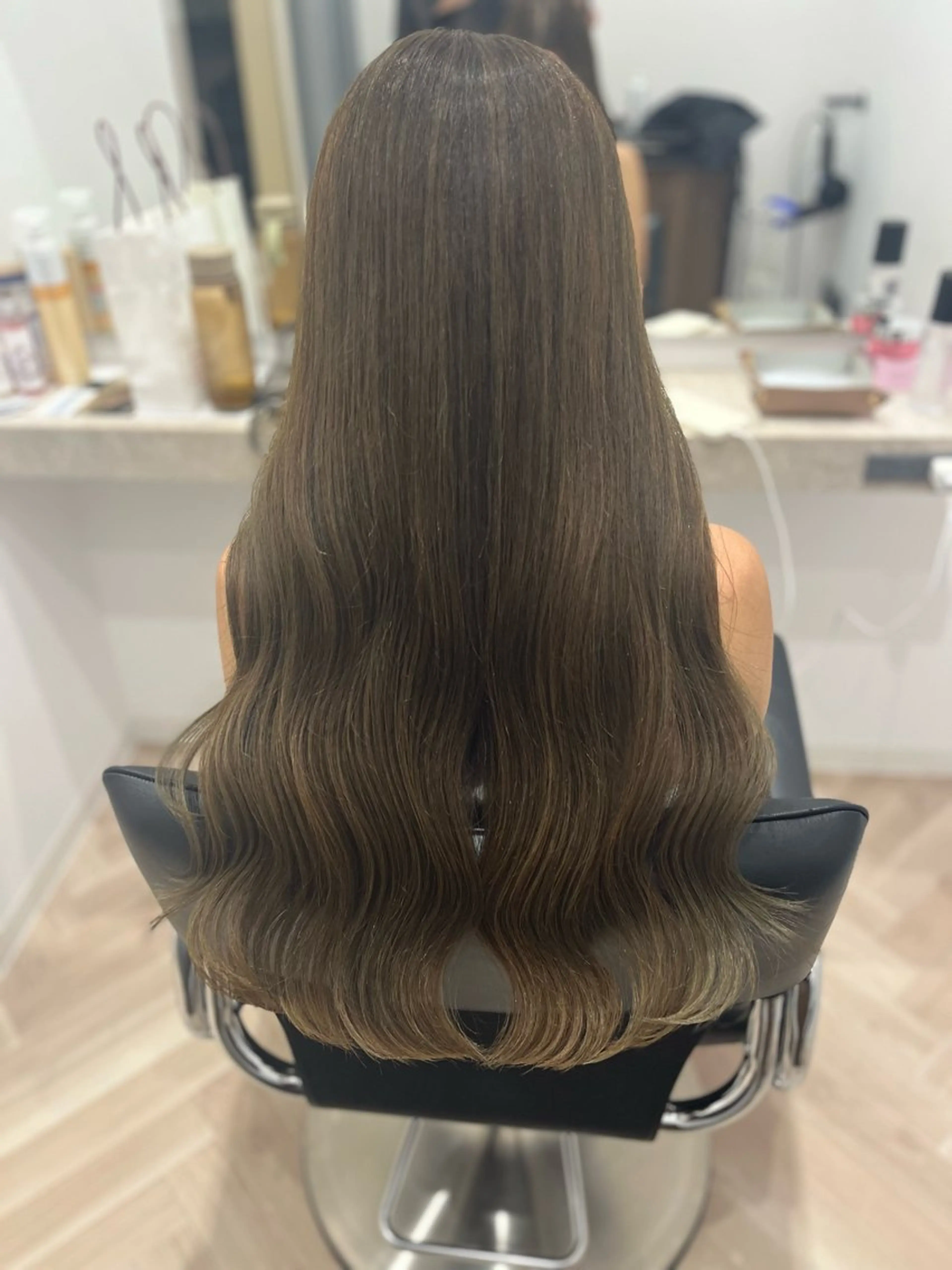 ロング カラー グレージュ オリーブグレージュ オリーブグレー ヘアカラー トリートメント 🫧ぷる艶カラー🫧 Yuubi🦩のヘアスタイル