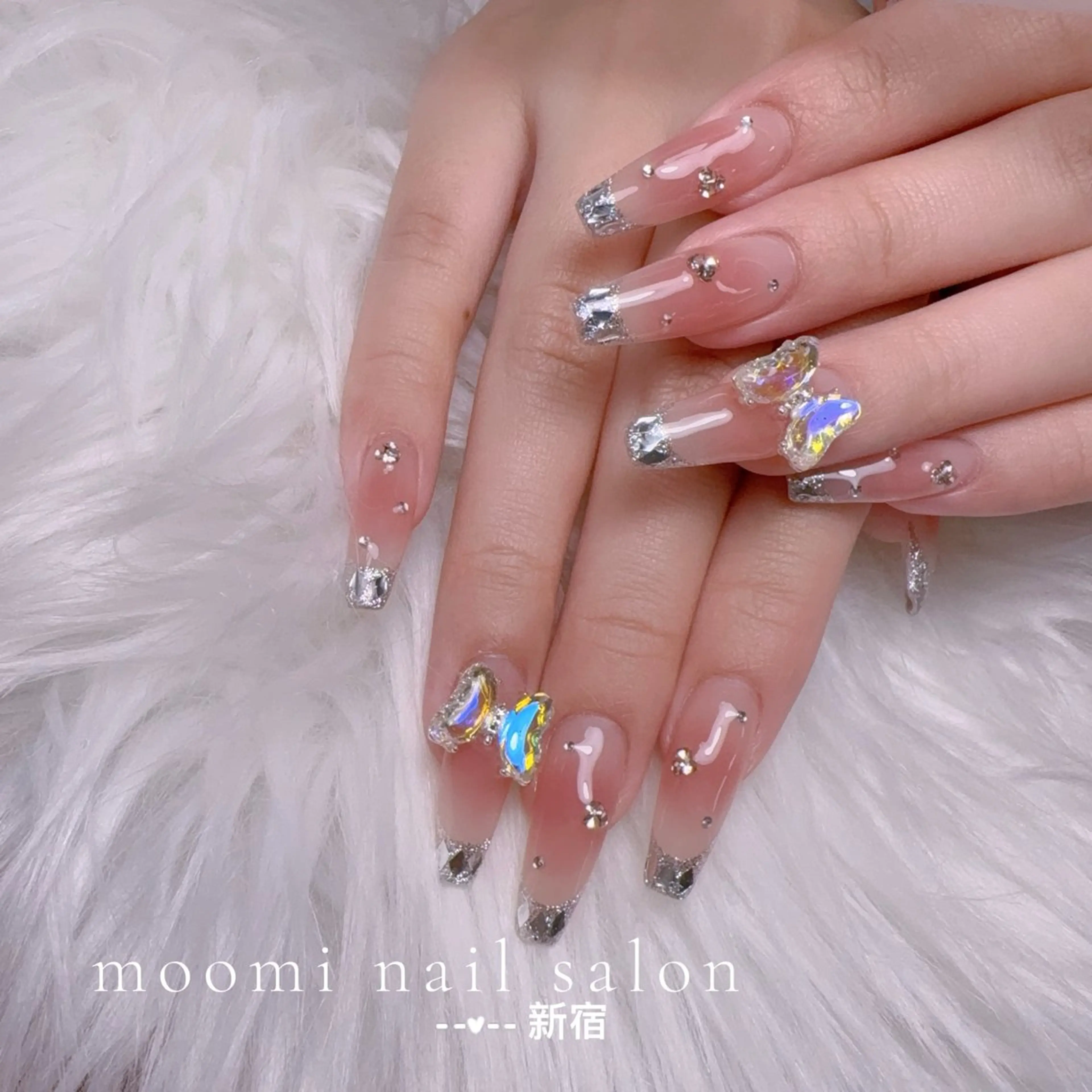 ネイル チークネイル フレンチネイル ジェルネイル グラデーション ハート ハンドネイル moomi nail スカルプ専門のネイルデザイン