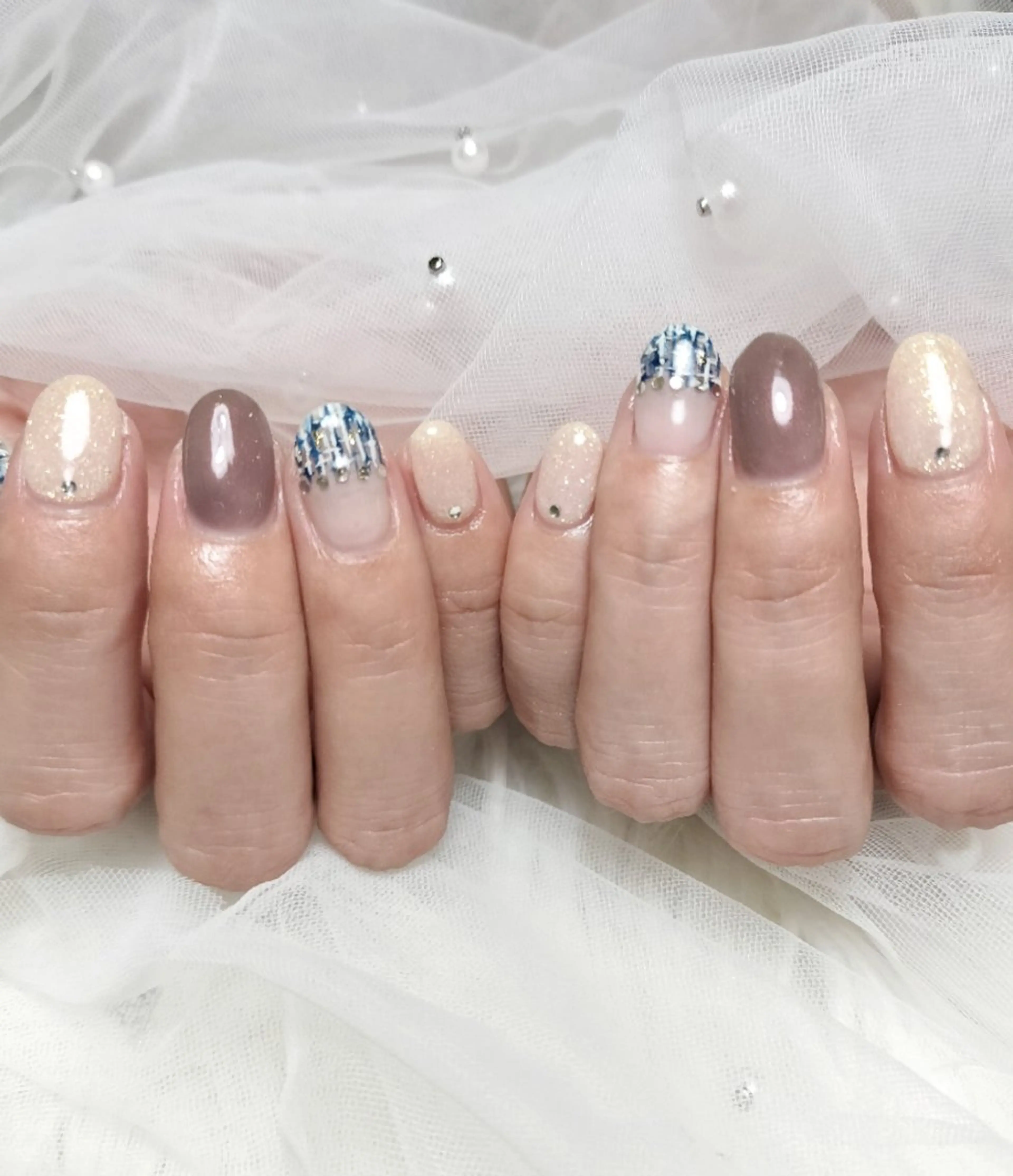 ネイル ツイードネイル ハンドネイル MAKI🎀Nail 堺筋本町/心斎橋のネイルデザイン