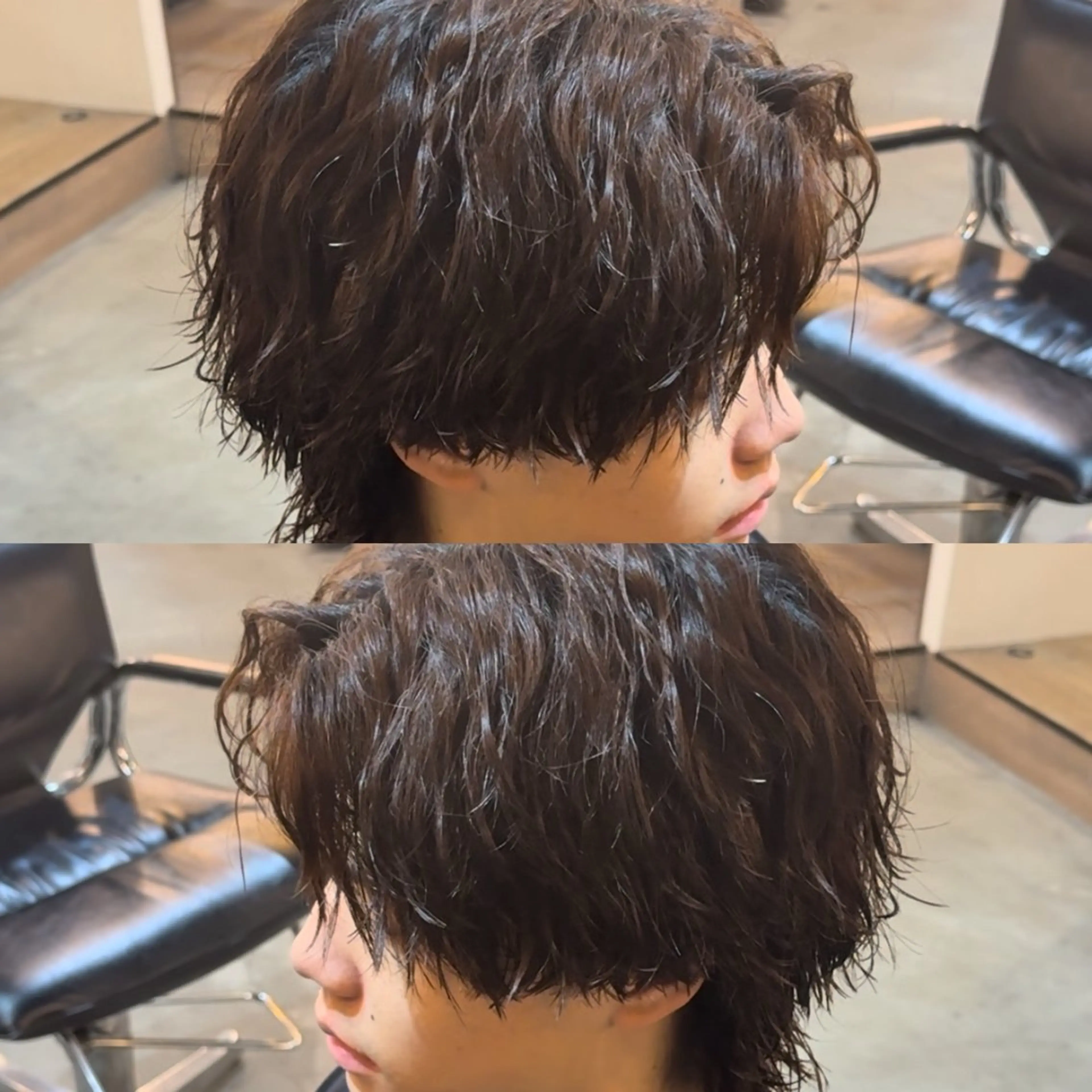 ミディアム パーマ カット パーマ センターパート職人 店長/TSUBASAのヘアスタイル