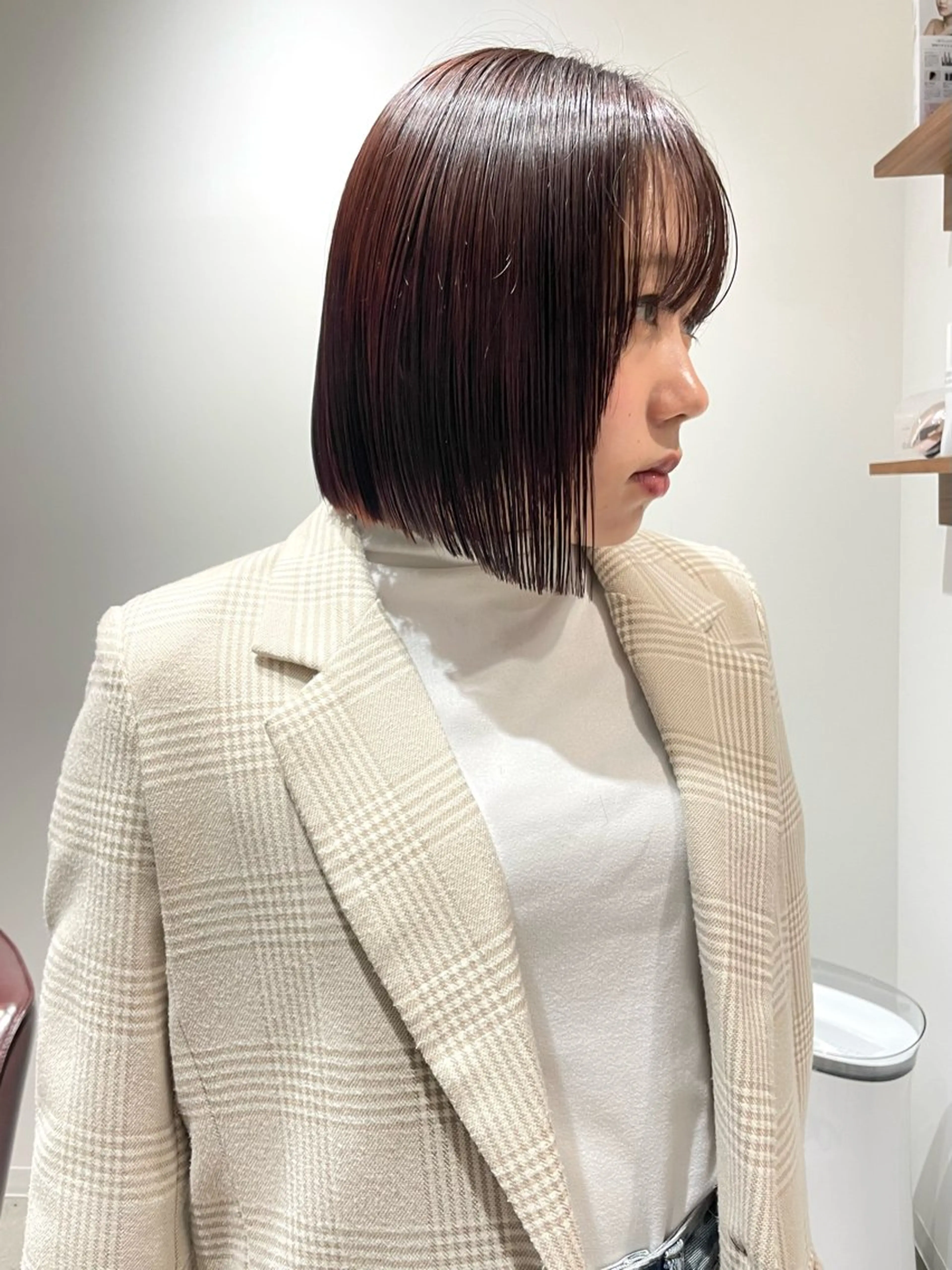 ミディアム ボブレイヤー ボブ レイヤーカット SAUT銀座所属・石川玲菜/ 髪質改善ボブ/メンズのヘアスタイル