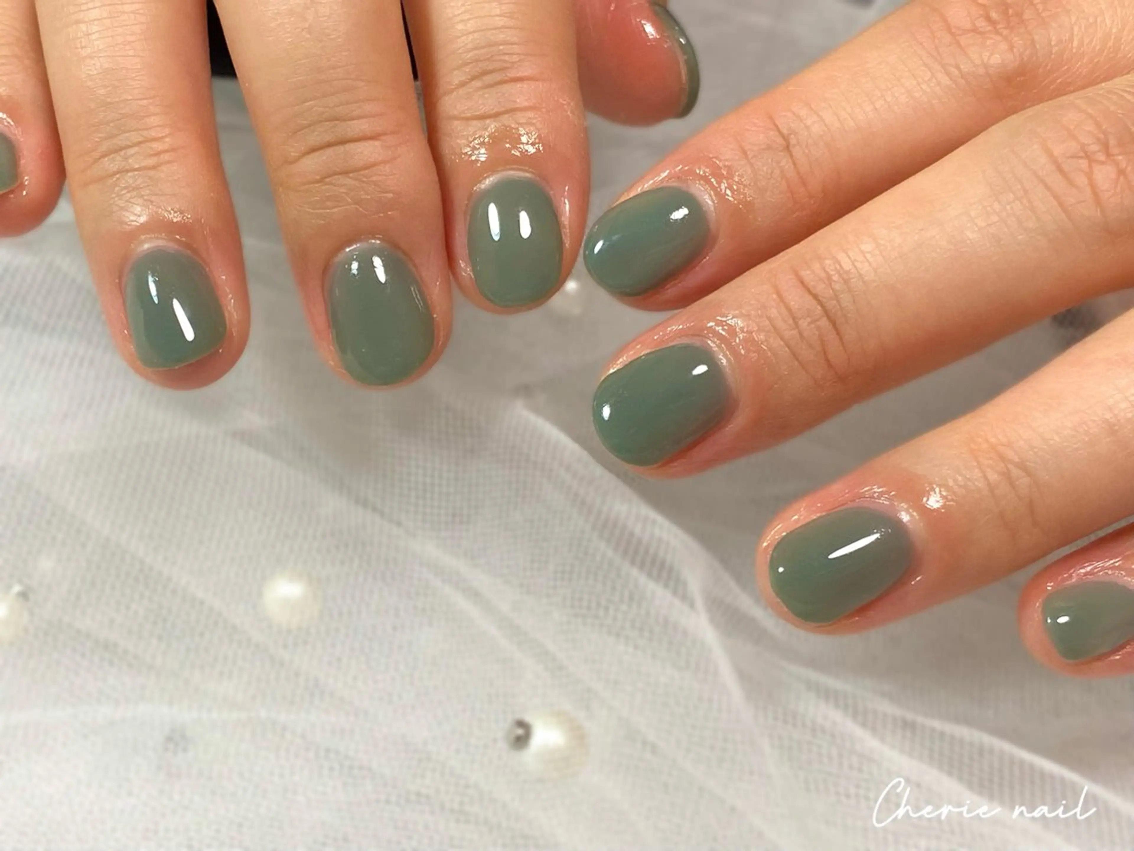 ネイル ジェルネイル オフィスネイル ワンカラーネイル シンプルネイル Cherienail yunaのネイルデザイン