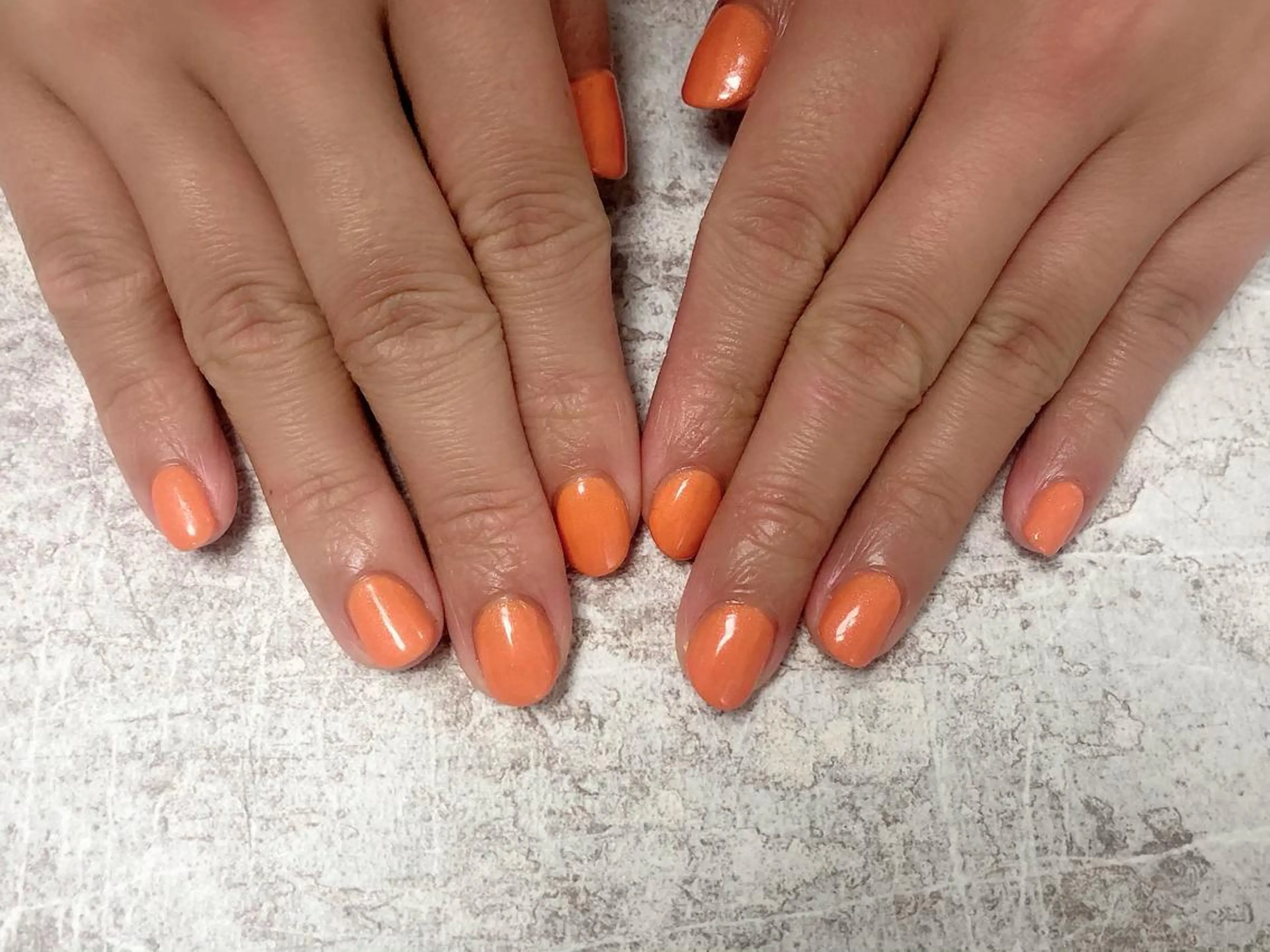 ネイル オレンジ Mogu nail 二子玉川のネイルデザイン