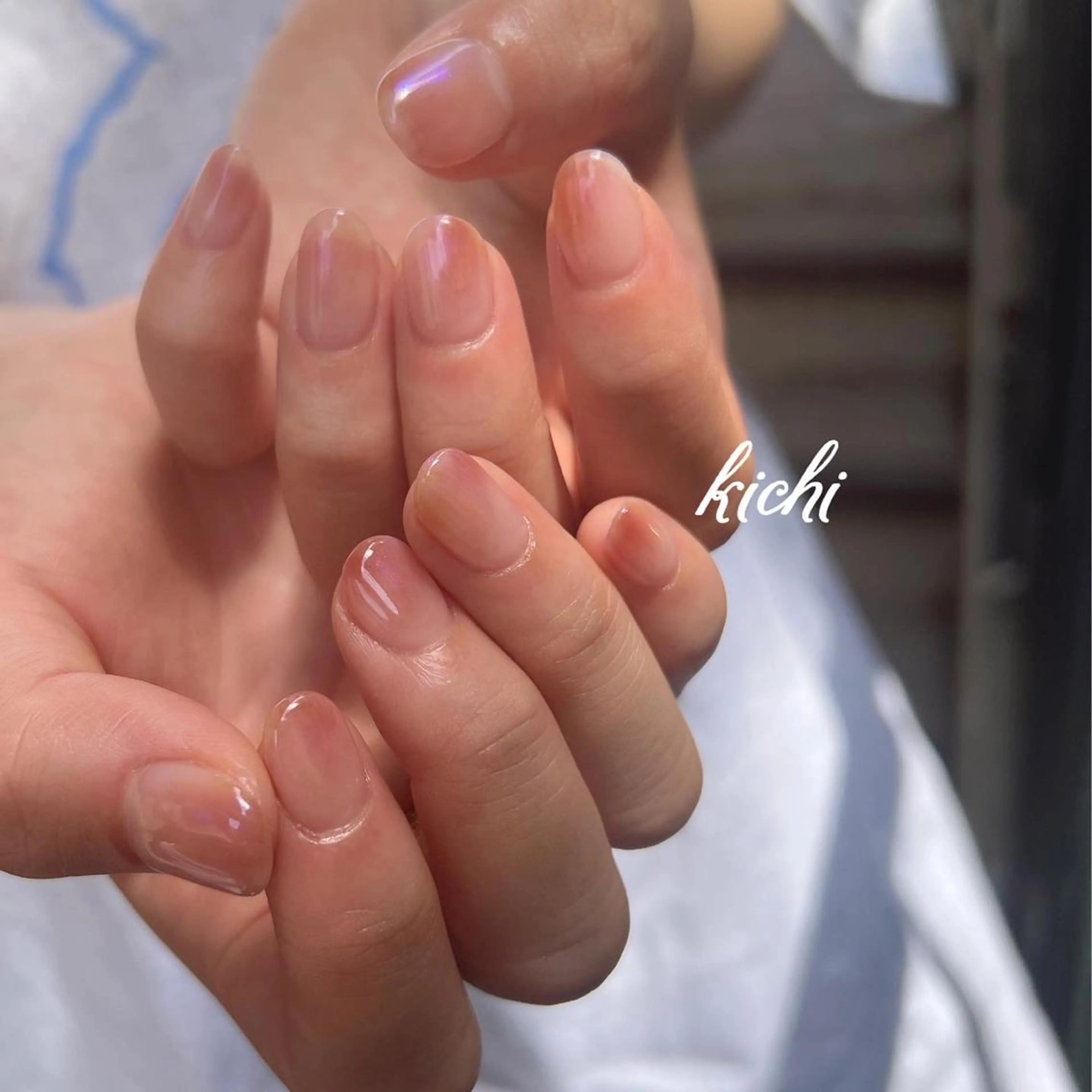 ネイル ジェルネイル 持ち込み ニュアンスネイル パラジェル 夏ネイル ハンドネイル フットネイル kichi･:* みじゅのネイルデザイン