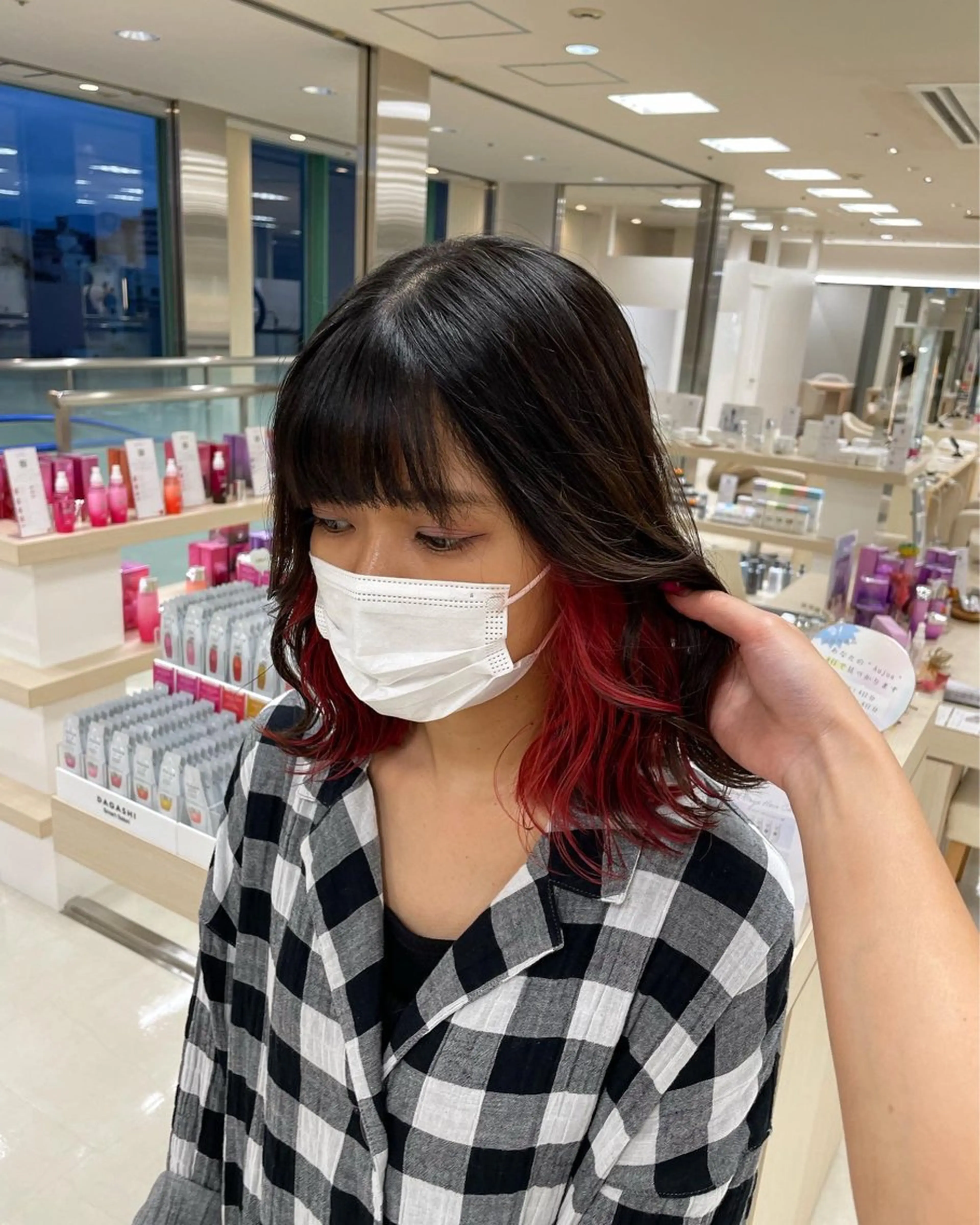 ミディアム カラー カット ヘアカラー ヘッドスパ ヘアセット 暖色レイヤー 🥀REIRIのヘアスタイル