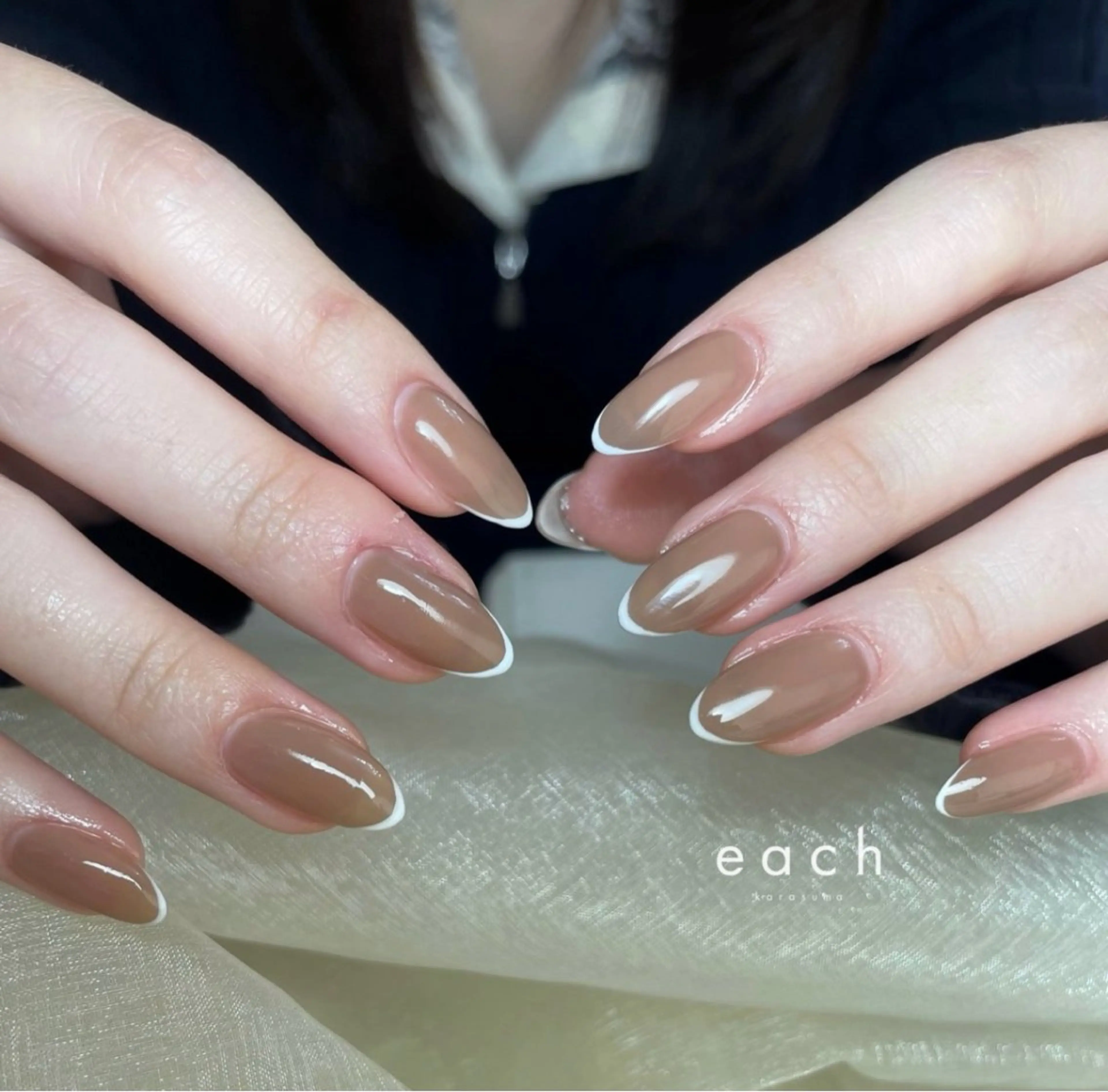 【練習モデル様価格にて3名様限定✨】𝐡𝐚𝐧𝐝 フレンチネイル🕊️🩰【𝑶𝑭𝑭有】の写真