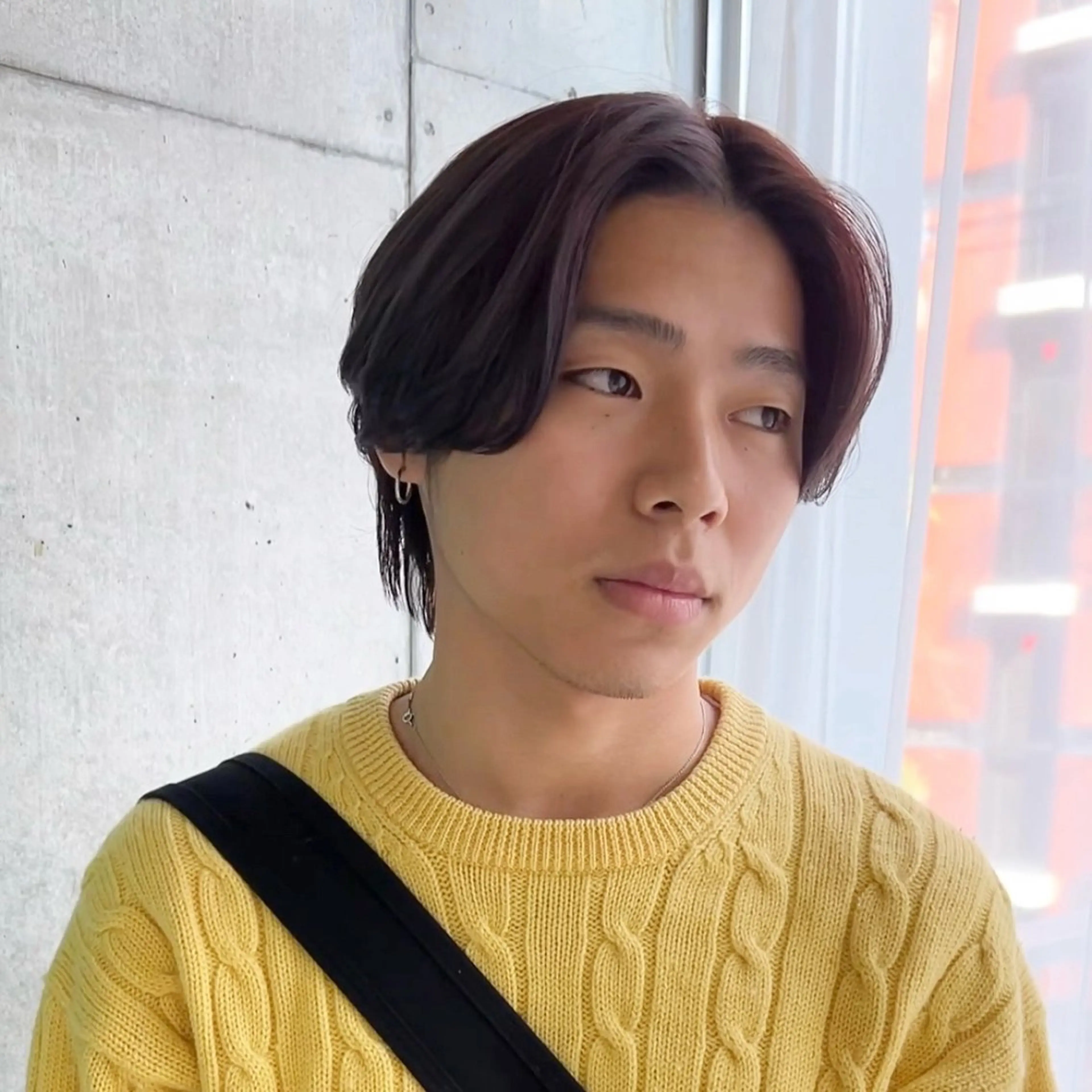 ショート カラー メンズ センターパート カシス FavyS所属・マツウラ サキミのヘアスタイル