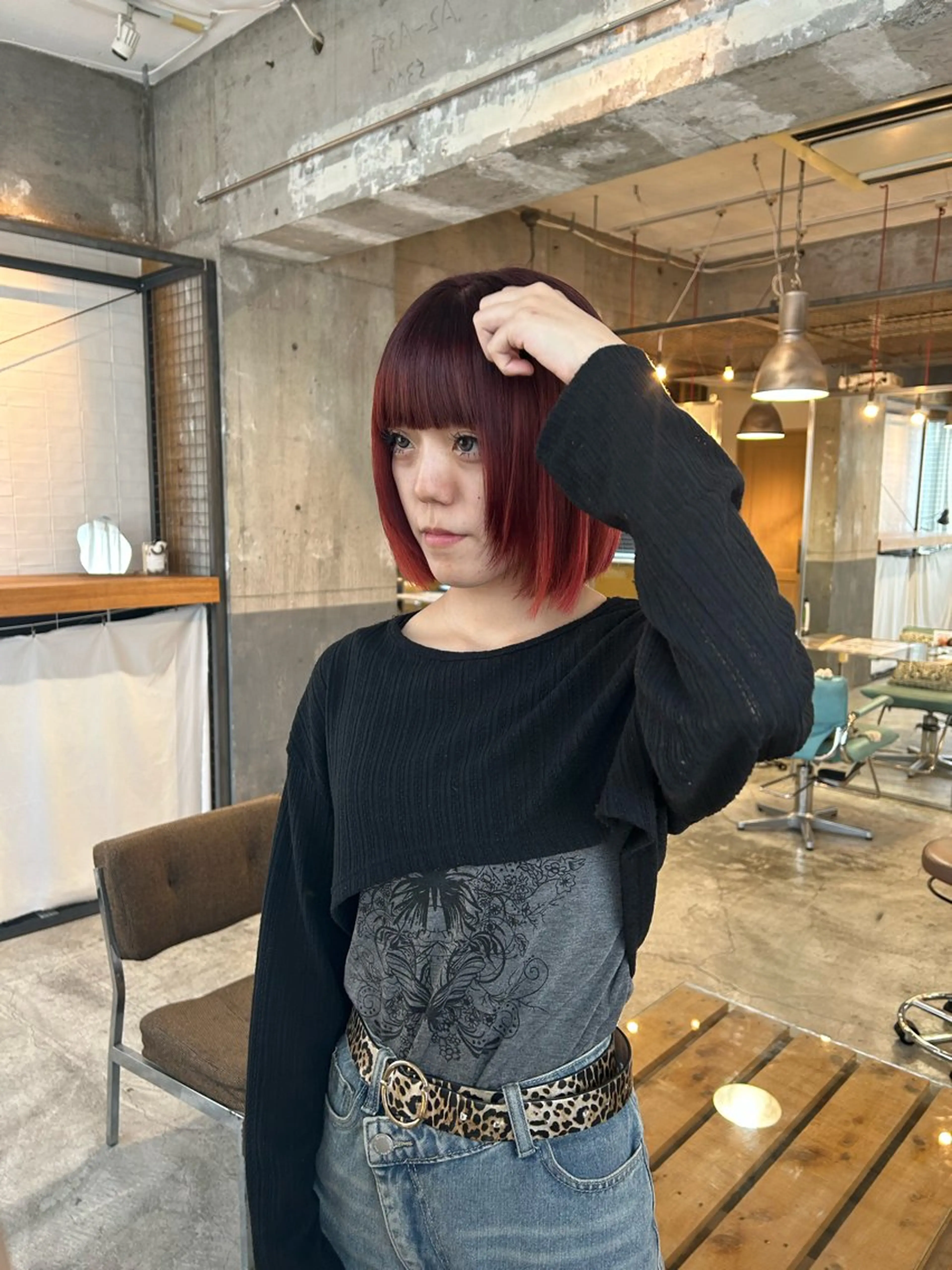 ショート カラー ピンクカラー レッドカラー ヘアカラー トリートメント 丸みショート /nagisaのヘアスタイル