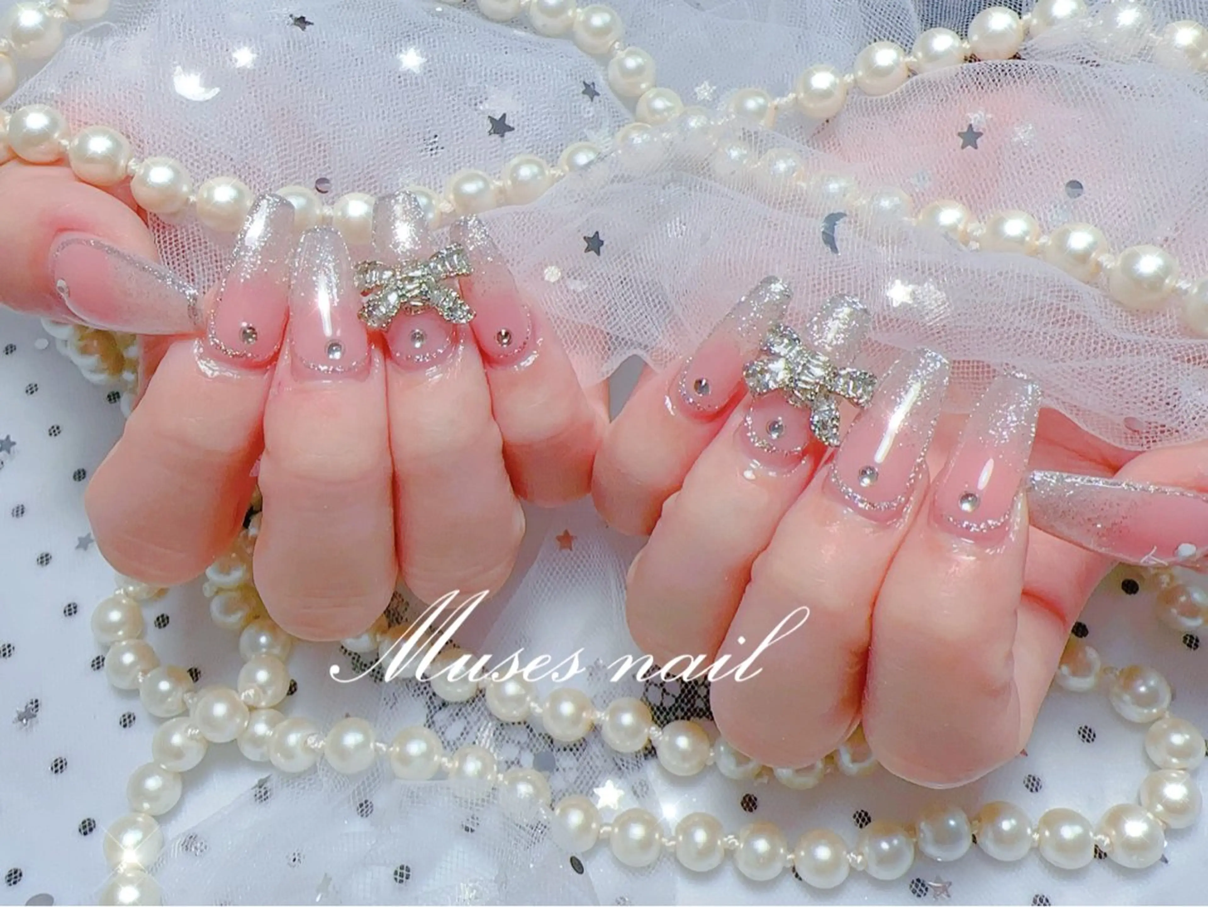 ネイル オーロラネイル チークネイル 長さ出し フレンチネイル ジェルネイル MUSES  NAIL  SALON所属・MUSES ネイルのネイルデザイン