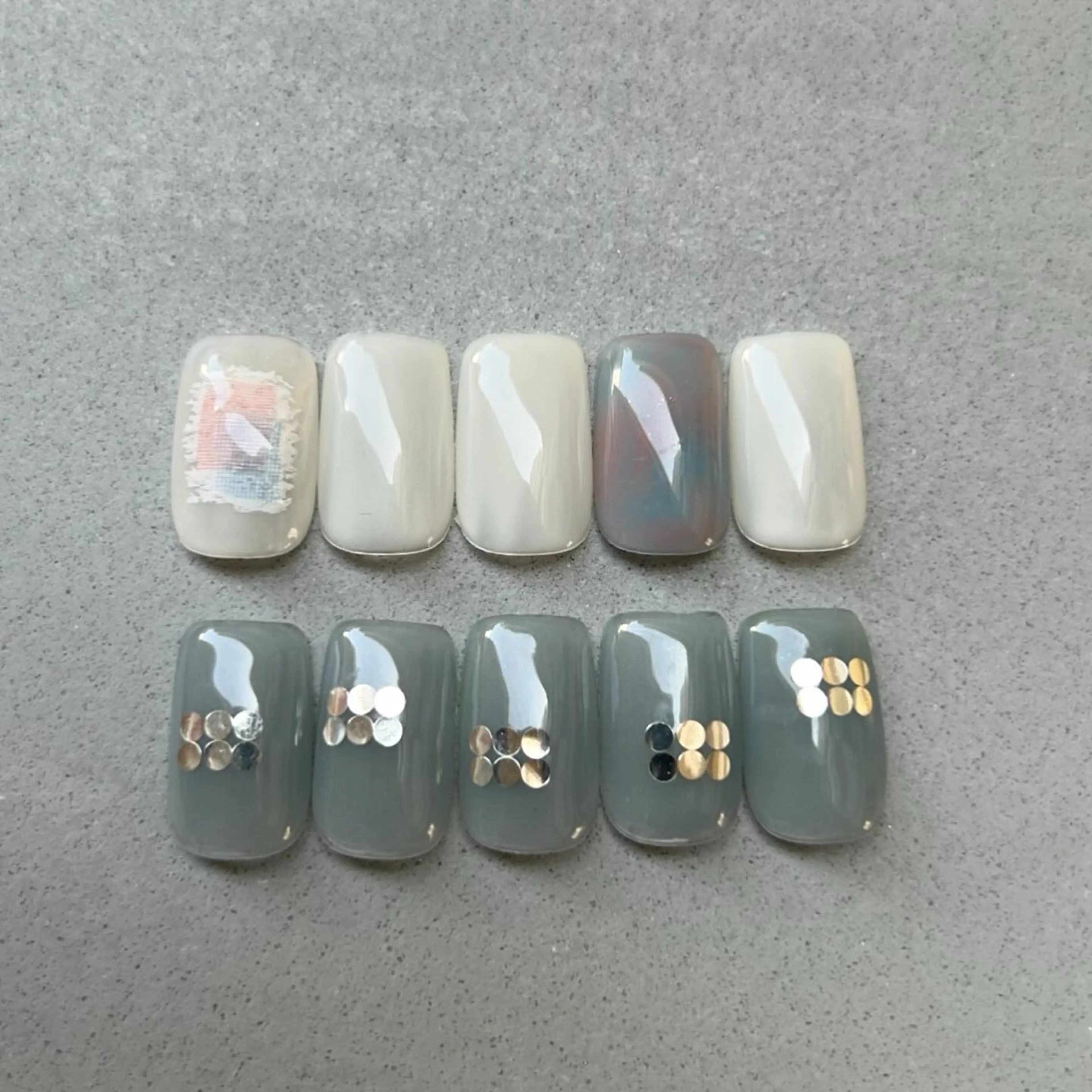 ネイル ブルー カジュアル 大理石ネイル(マーブル) ニュアンスネイル オフィスネイル ハンドネイル ハンドケア lyly.nail所属・lylynail YUUKAのネイルデザイン