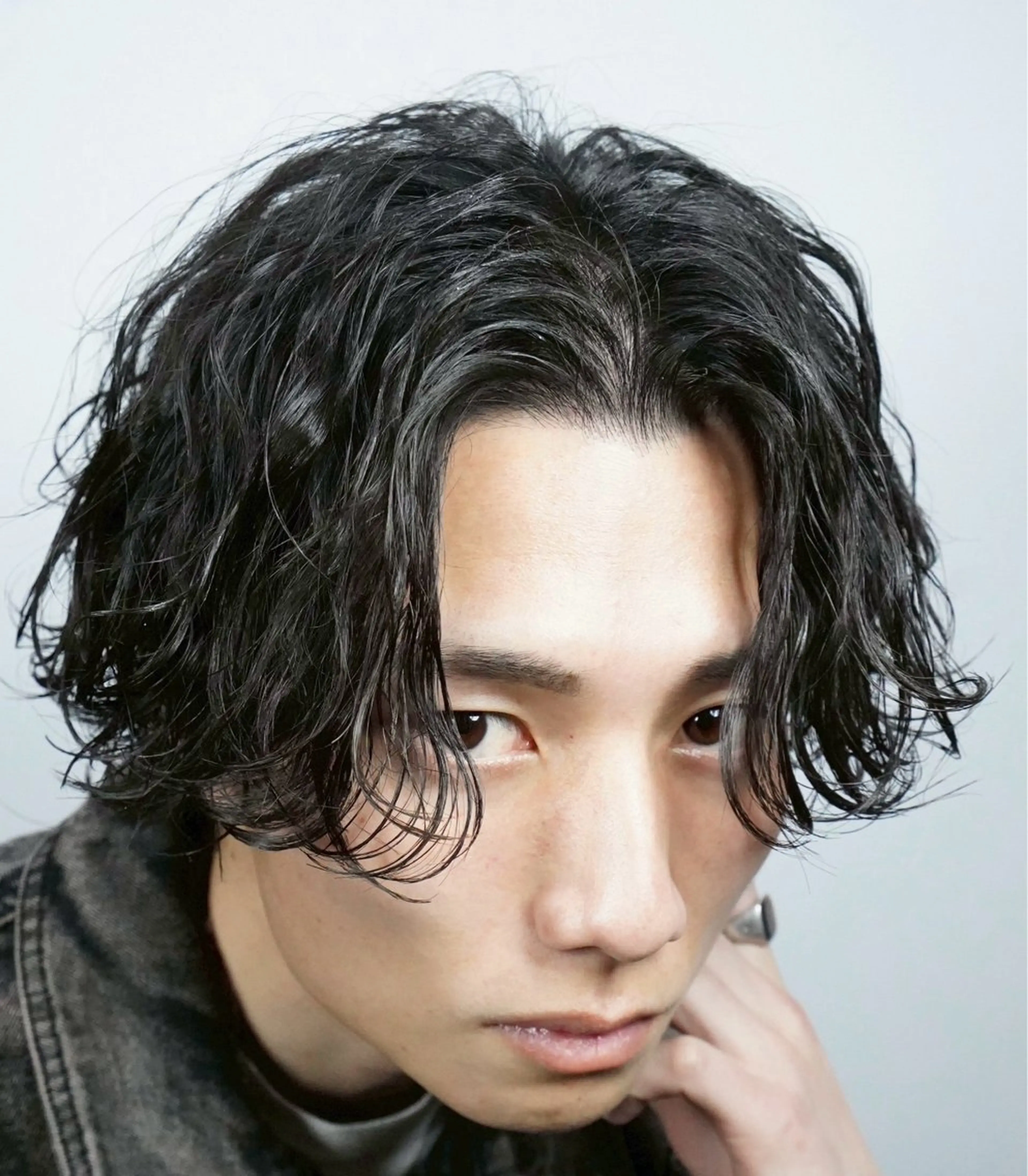 ミディアム パーマ メンズ カット パーマ 瀧本 一樹のヘアスタイル