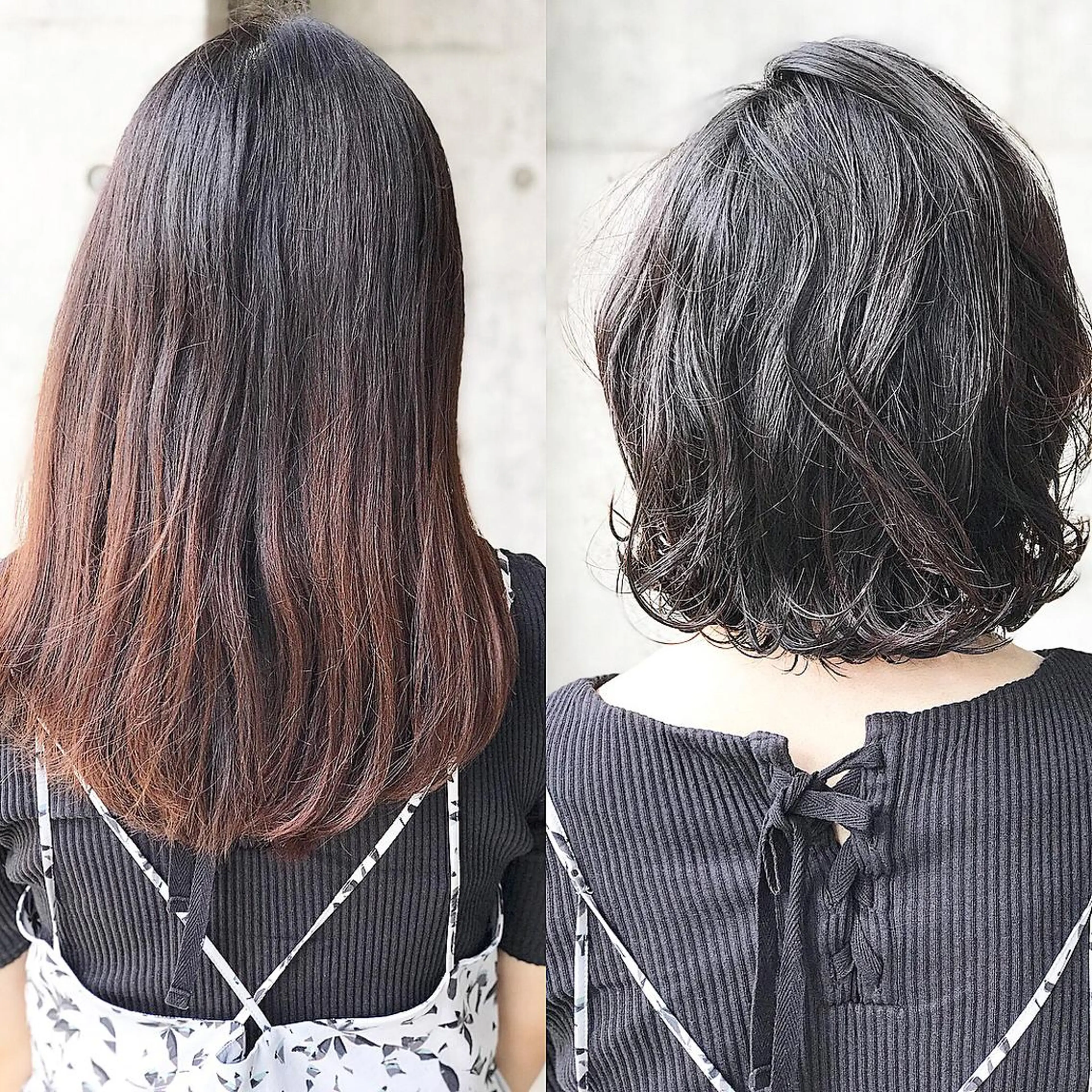 ミディアム カラー パーマ 及川 光のヘアスタイル