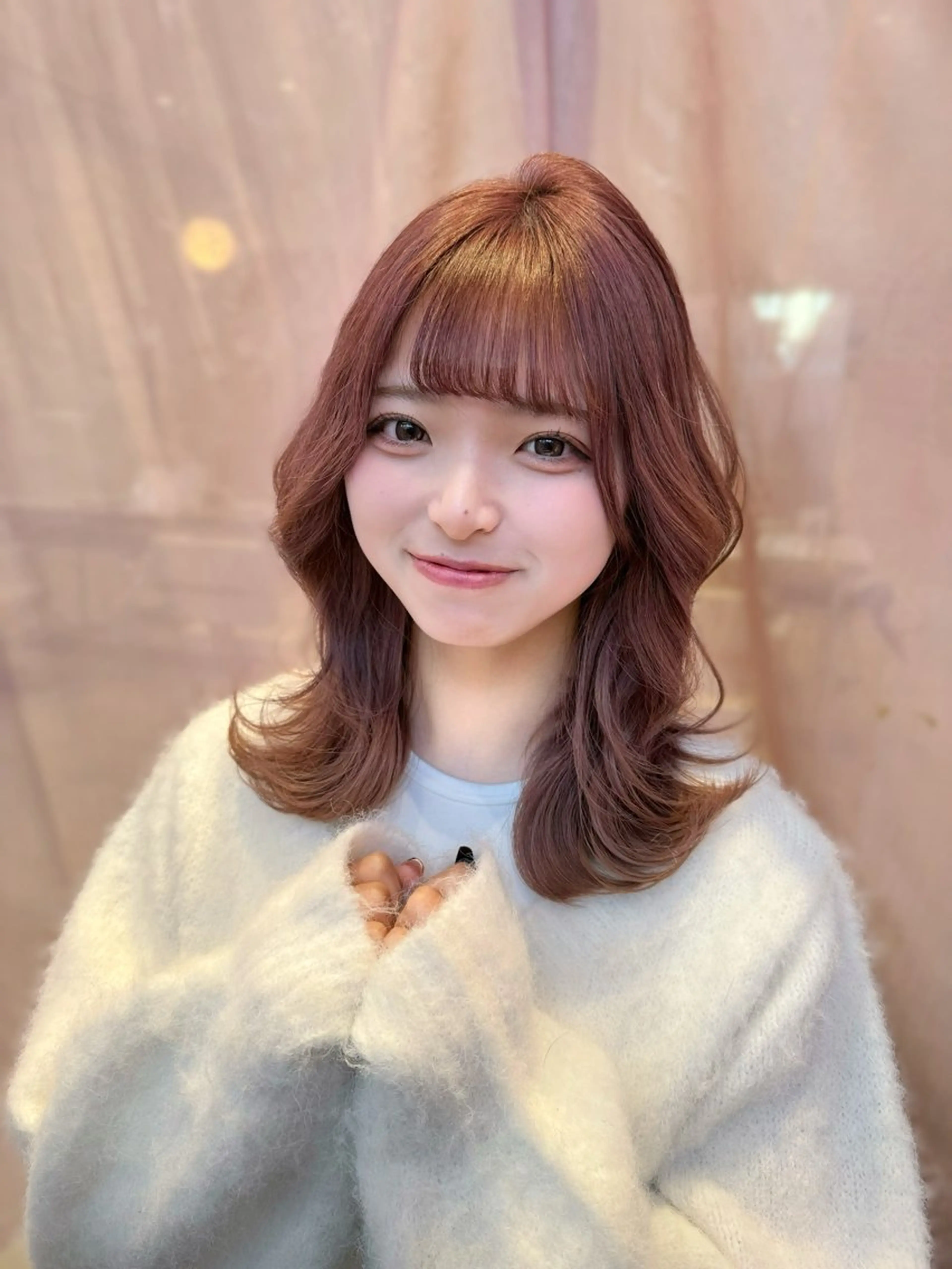 セミロング カラー カット ヘアカラー トリートメント ヘッドスパ ヘアセット 韓国ヘア/レイヤー/ 顔まわり/りょーとのヘアスタイル