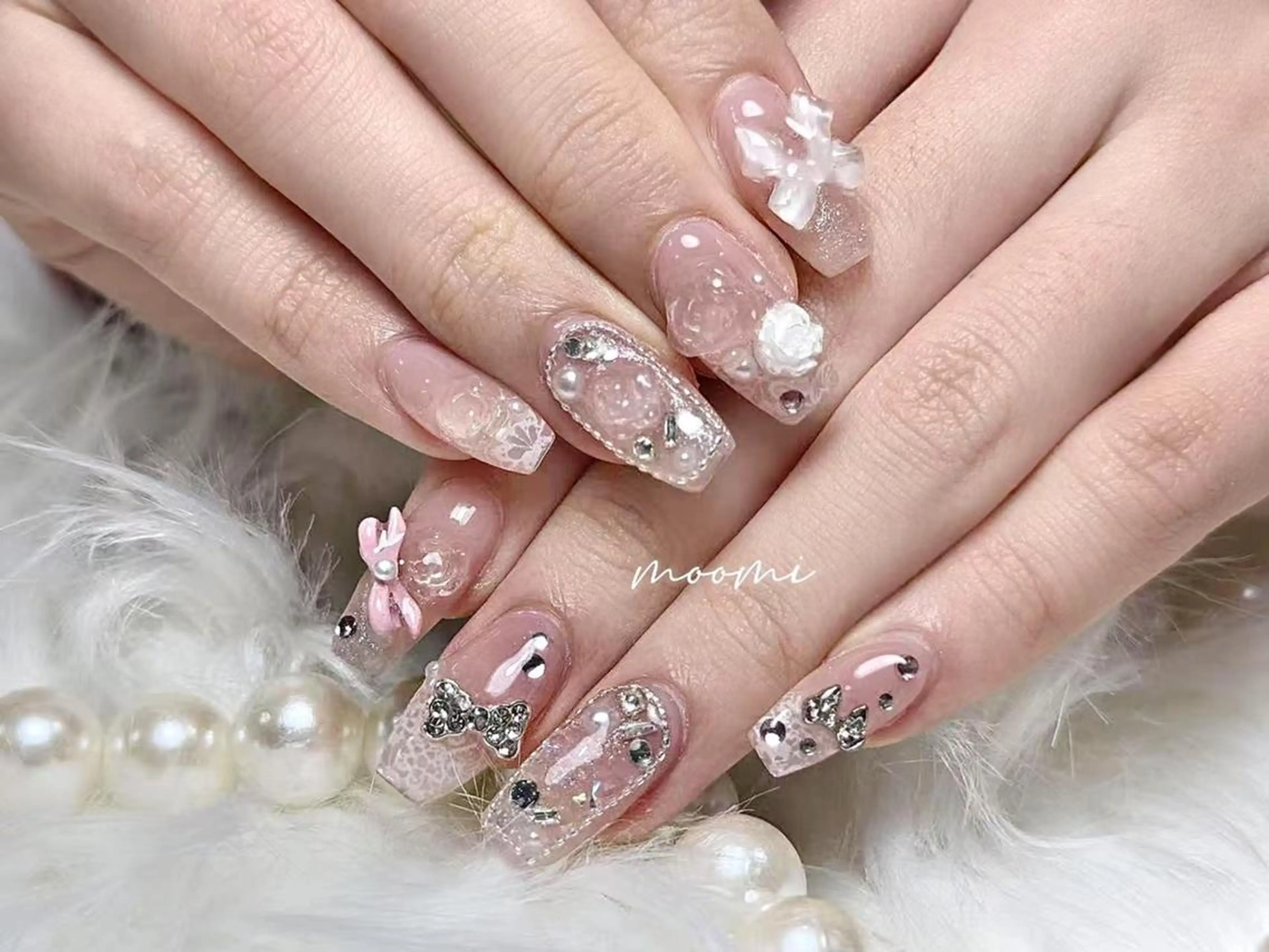 ネイル 長さ出し ジェルネイル グラデーション 韓国ネイル マグネットネイル moomi nail スカルプ専門のネイルデザイン