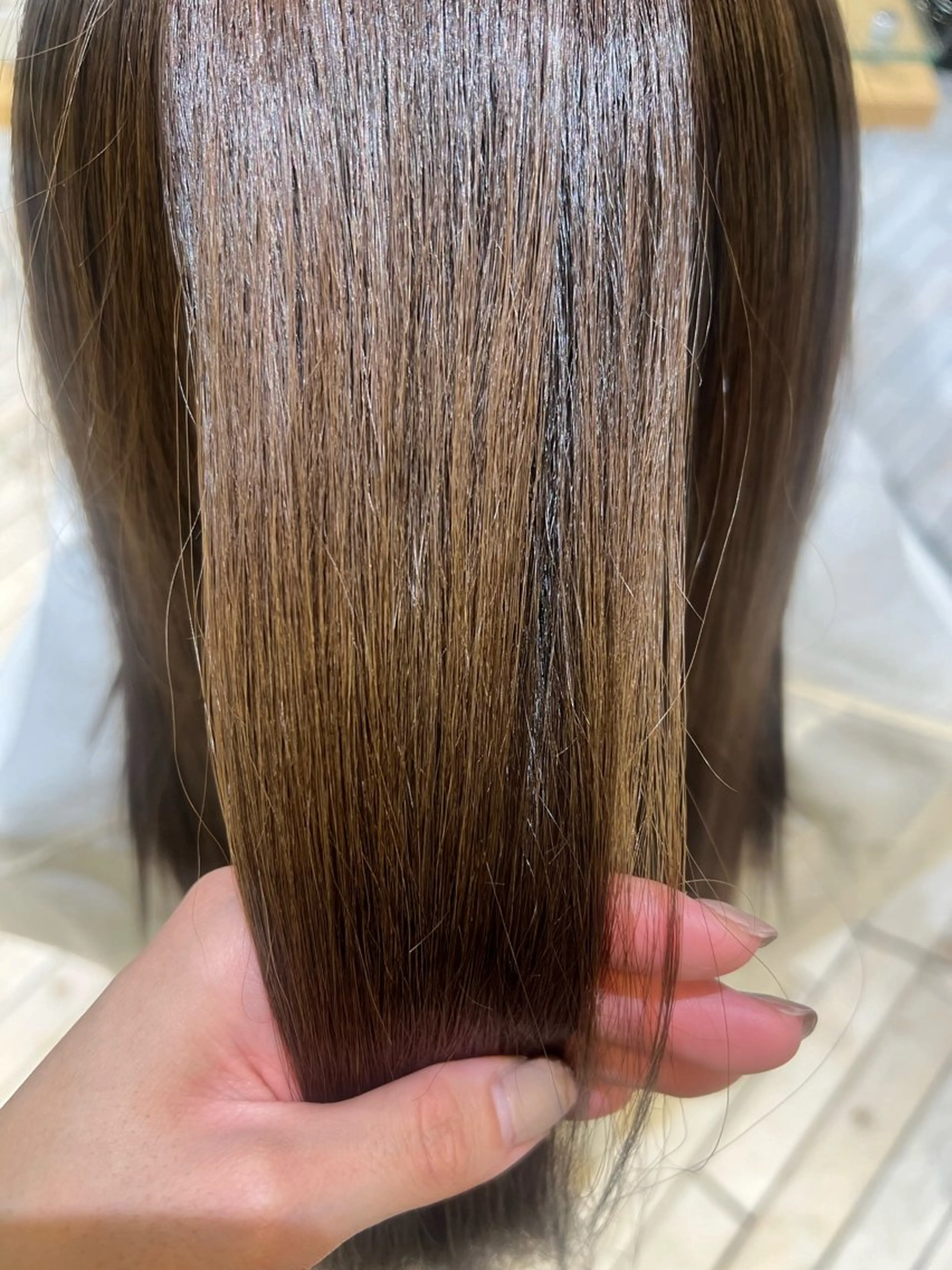 ロング カラー ベージュカラー ブリーチ モカベージュ ブリーチなしカラー 髪質改善 ヘアカラー サエ💎白楽 ブリーチモデル募集中のヘアスタイル