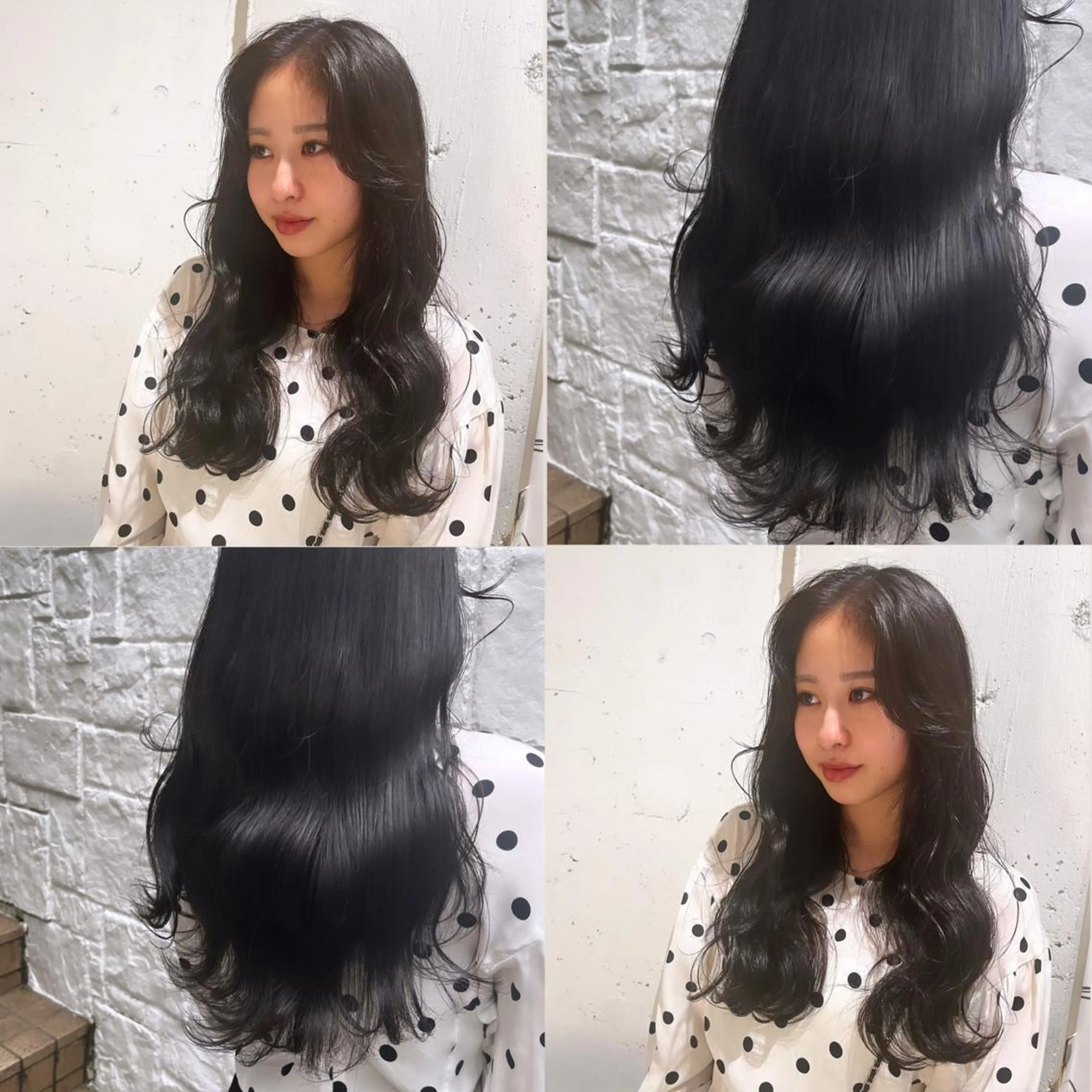ロング カラー 黒髪 透明感カラー ダークグレー ダークグレージュ グレージュ ヘアカラー トリートメント ヘッドスパ ヘアセット カジュアルを女っぽく 𝗮𝘆𝗮𝗰𝗼のヘアスタイル