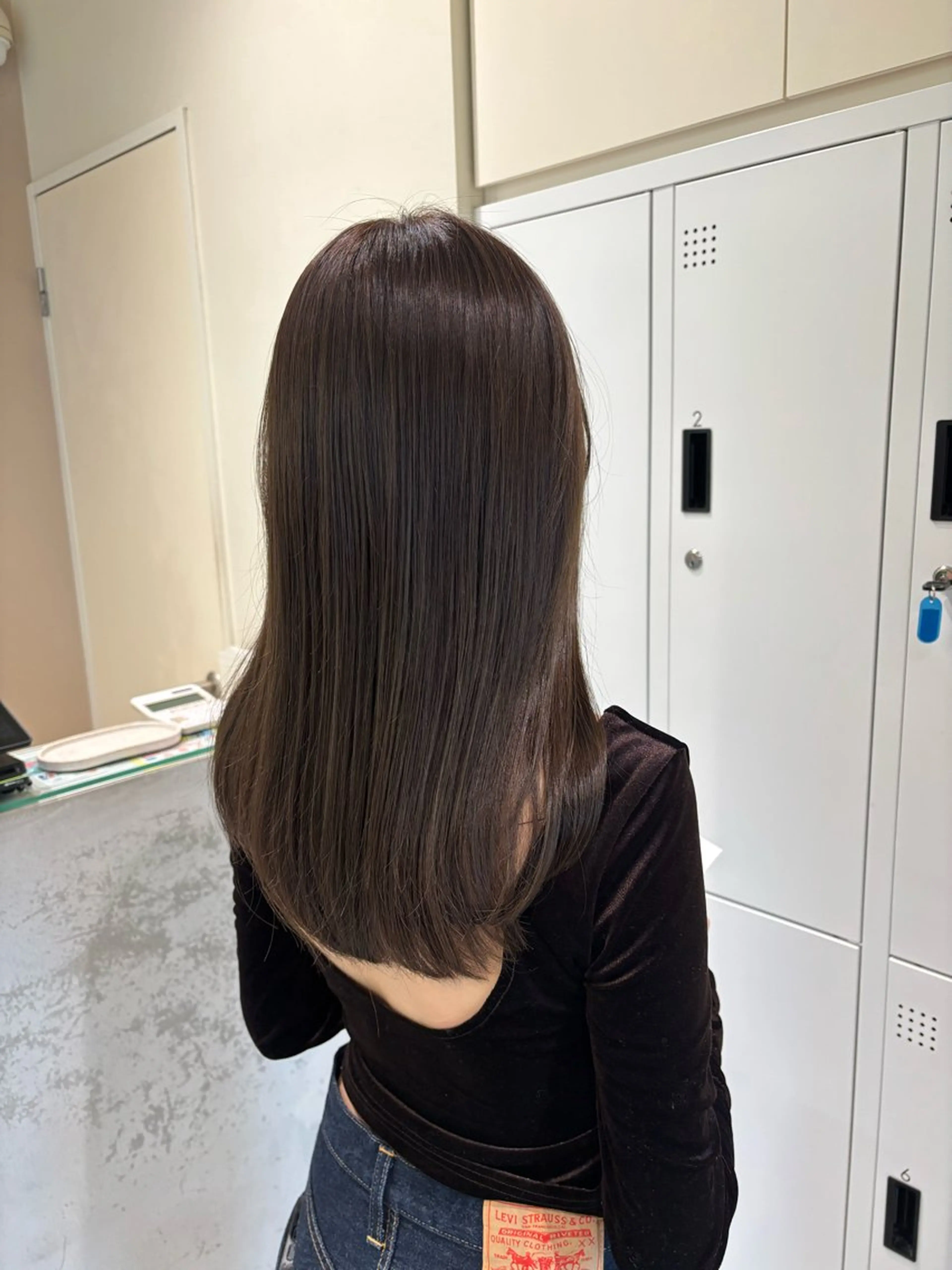 セミロング カラー ヘアカラー 髪質改善/暗髪カラー ヘアアレンジ/ｽﾐﾚのヘアスタイル