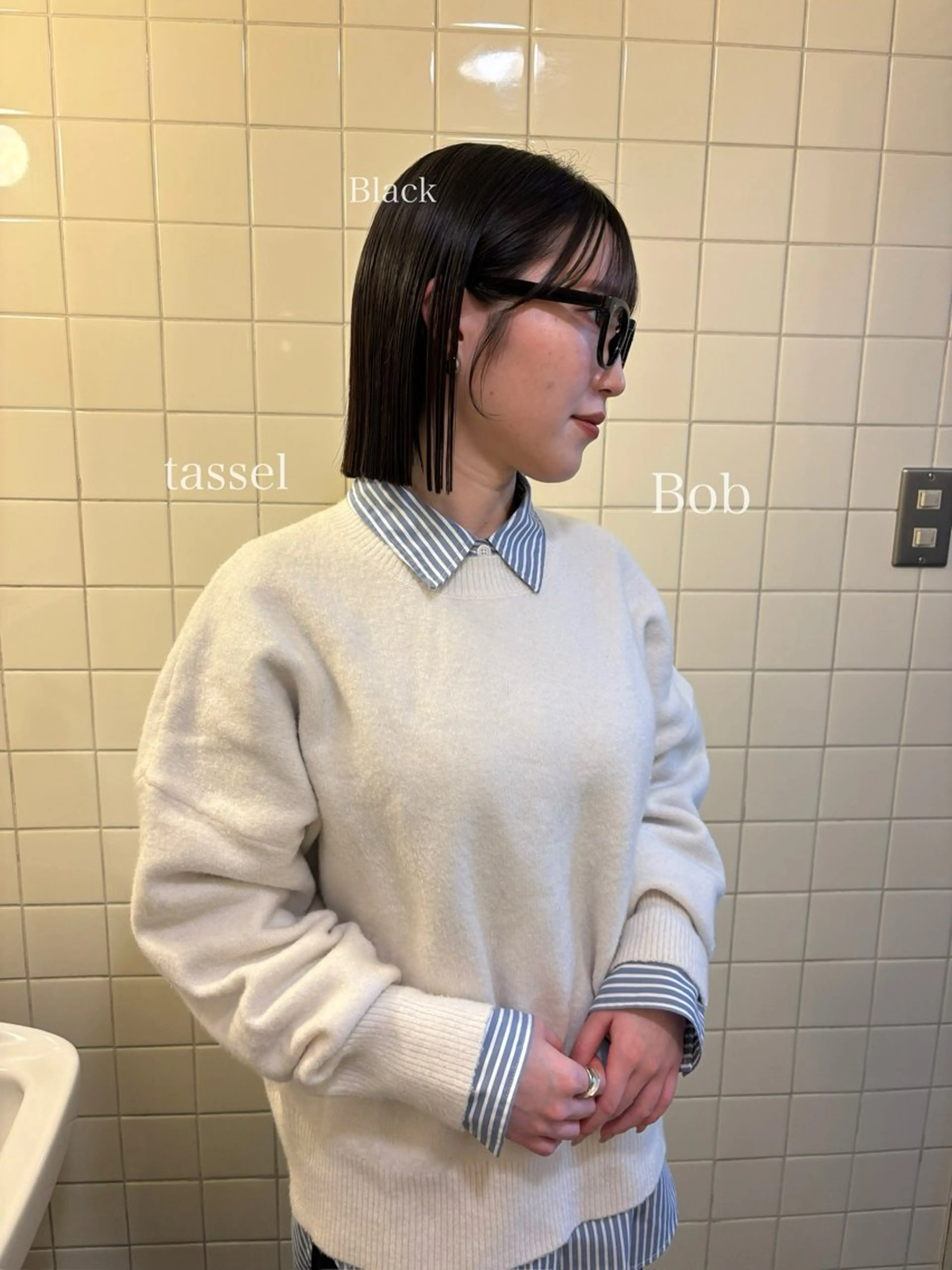ショート カラー カット ヘアカラー トリートメント 韓国ボブ＆顔まわり レイヤー♡TOMOEのヘアスタイル